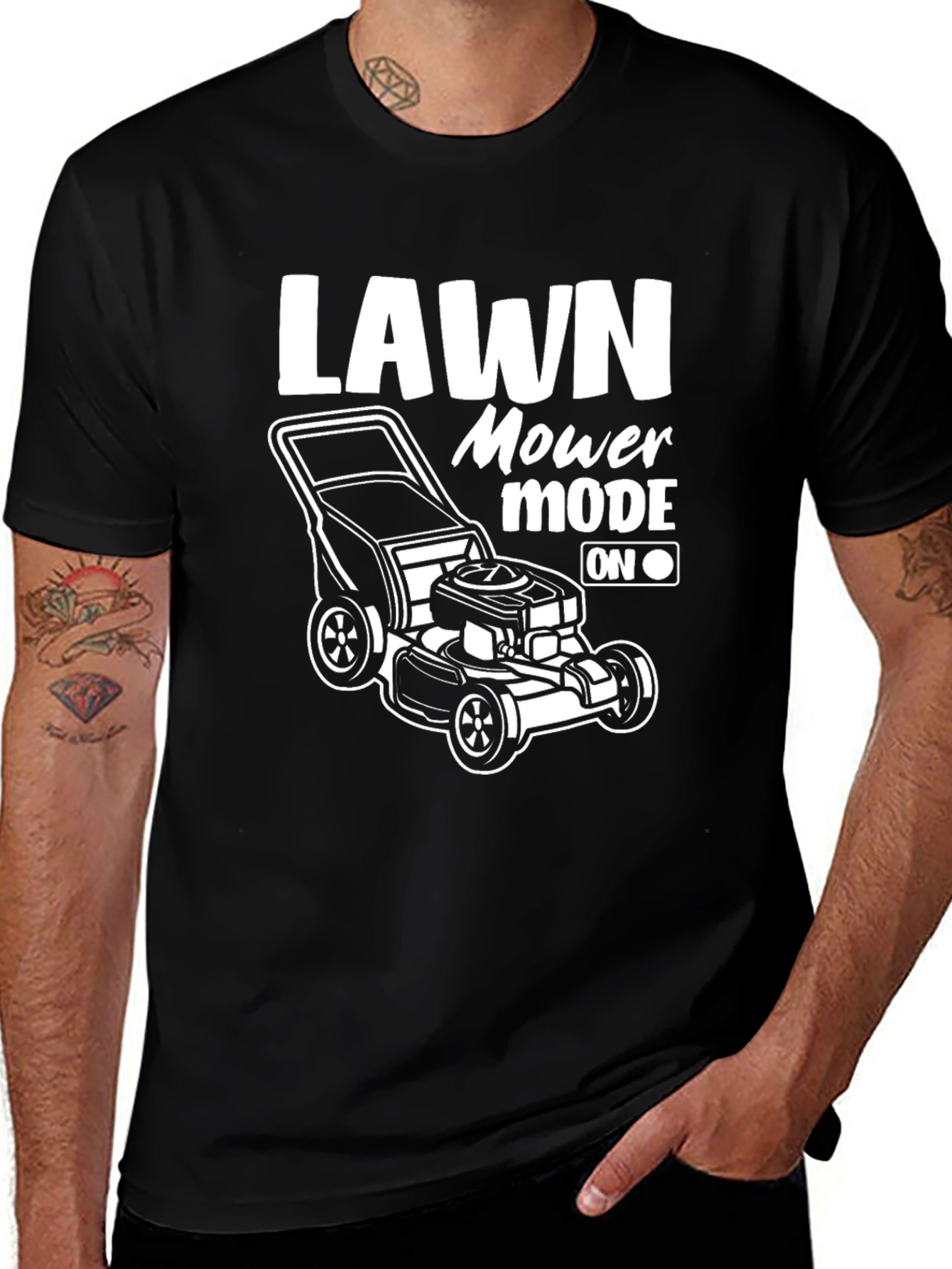 Variant 24 of Lawn Mower Mode On Black T-Shirt