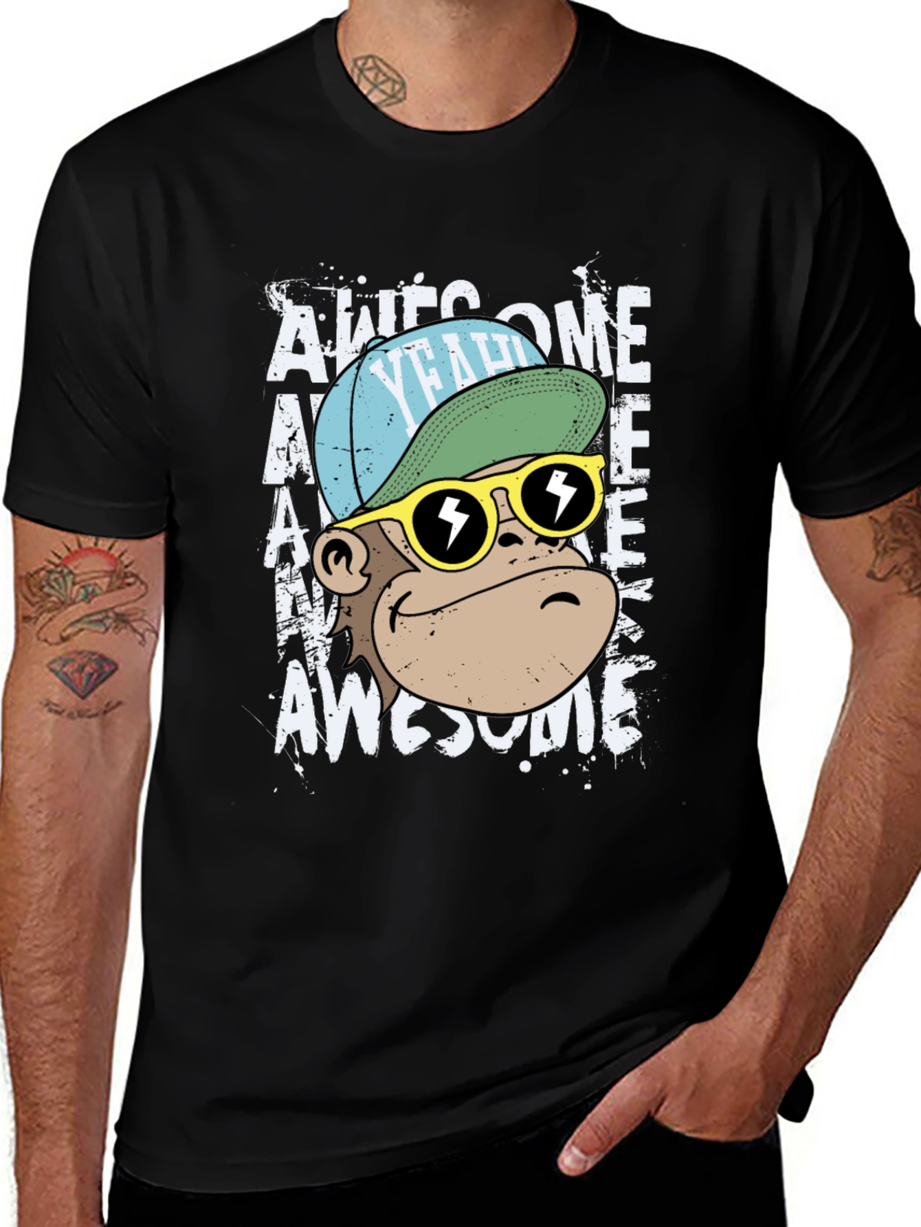 Variant 21 of Awesome Monkey Graphic T-Shirt