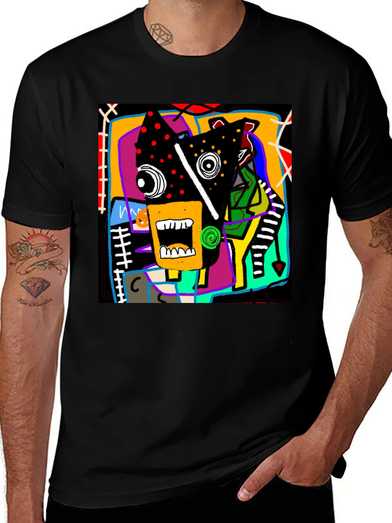 Variant 24 of Abstract Graphic Print Crew Neck T-Shirt
