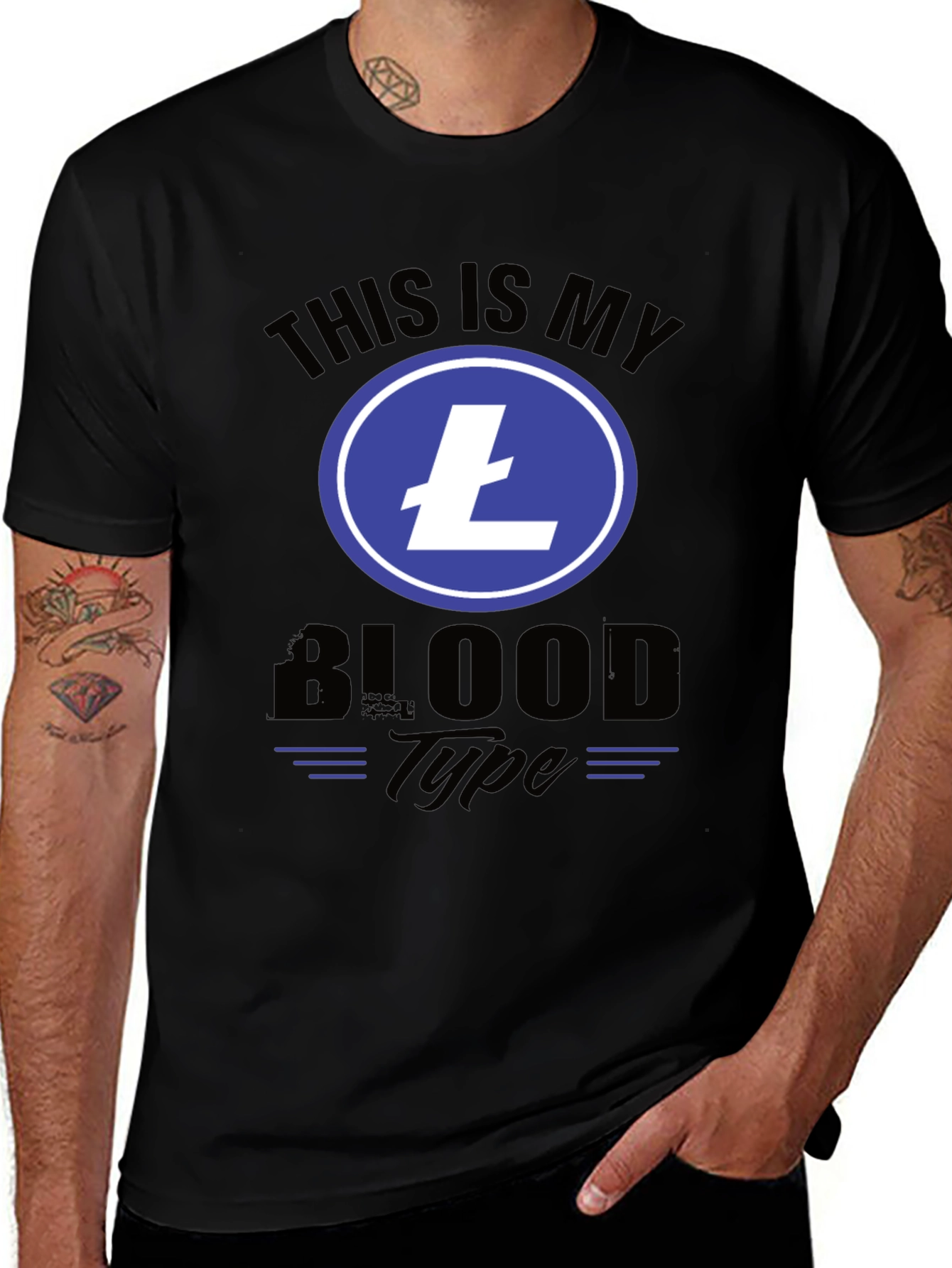 Variant 20 of Crypto T-Shirt: This is My Litecoin Blood Type