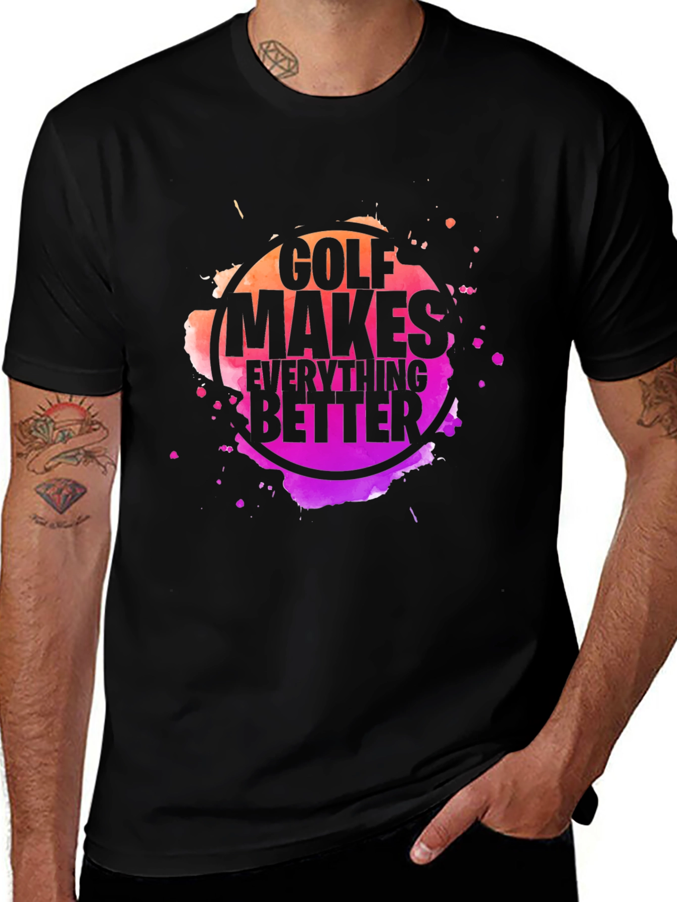 Variant 10 of Golf Makes Everything Better Black T-Shirt