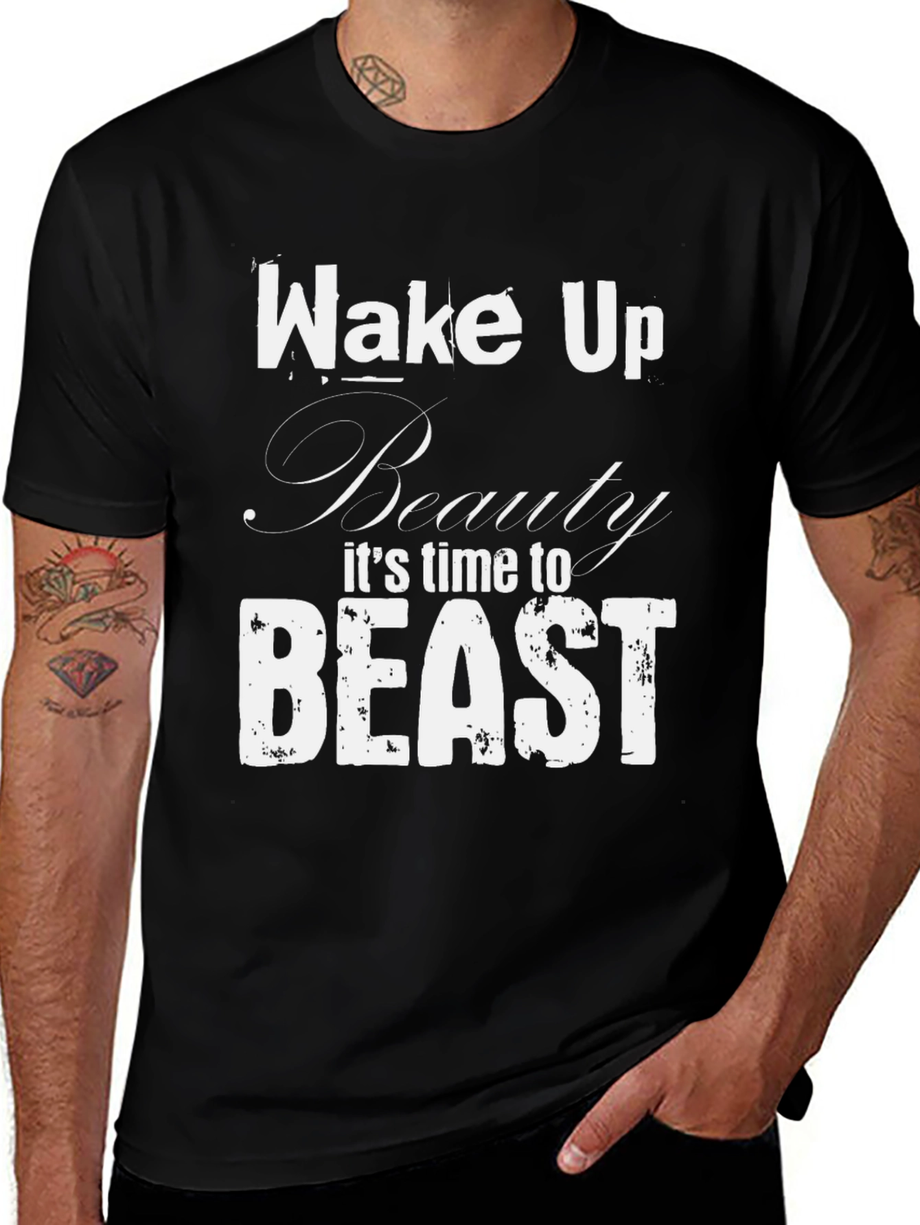 Variant 29 of Wake Up Beauty, Time to Beast Men's T-Shirt