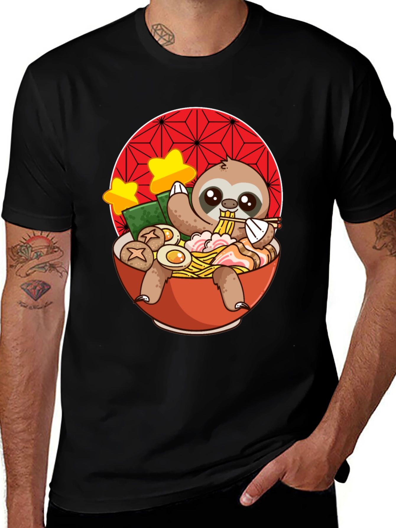 Variant 18 of Sloth Ramen T-Shirt - Cute Japanese Noodles