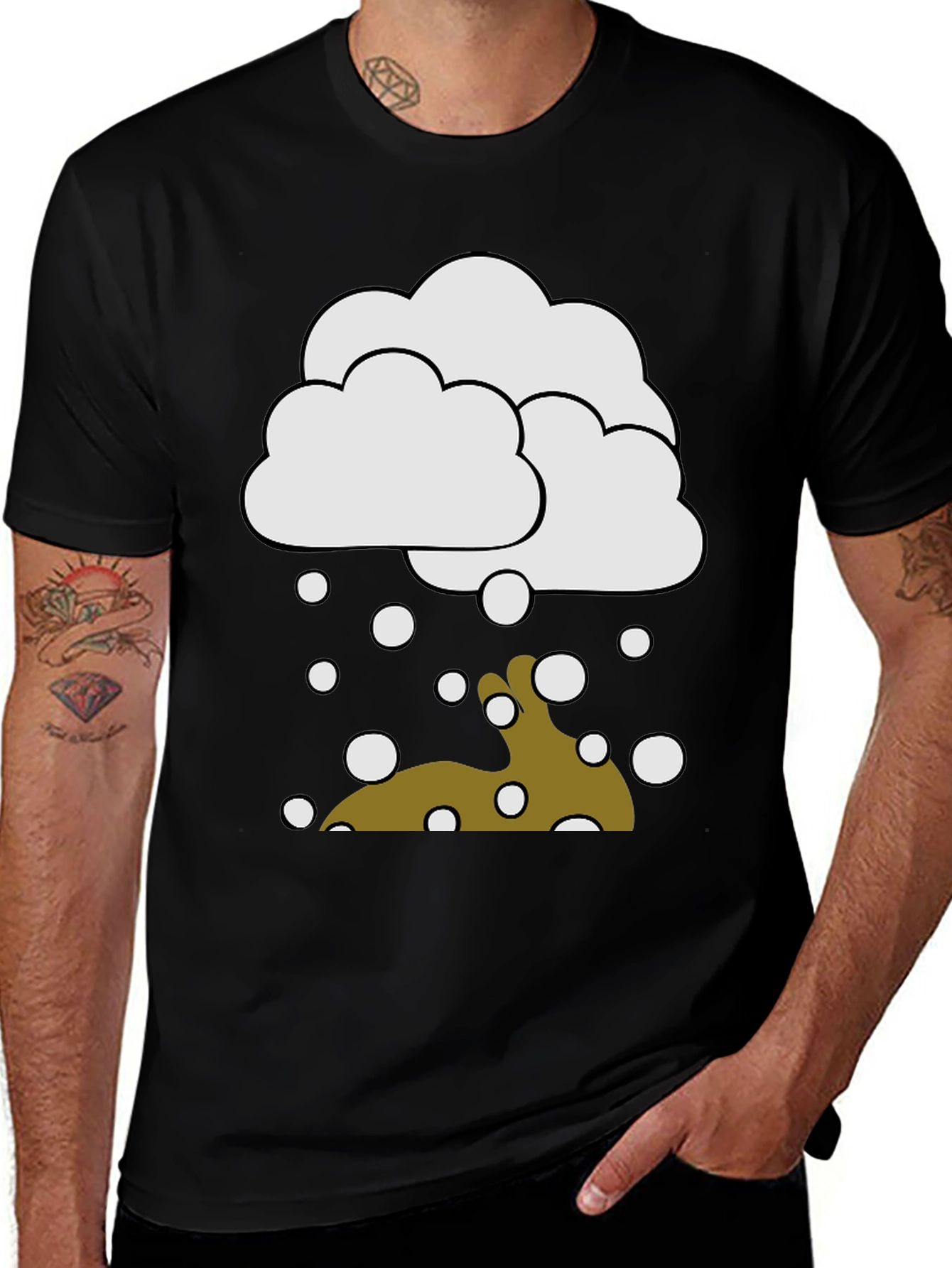 Variant 22 of Snowing Cheese Graphic Tee - Funny T-Shirt