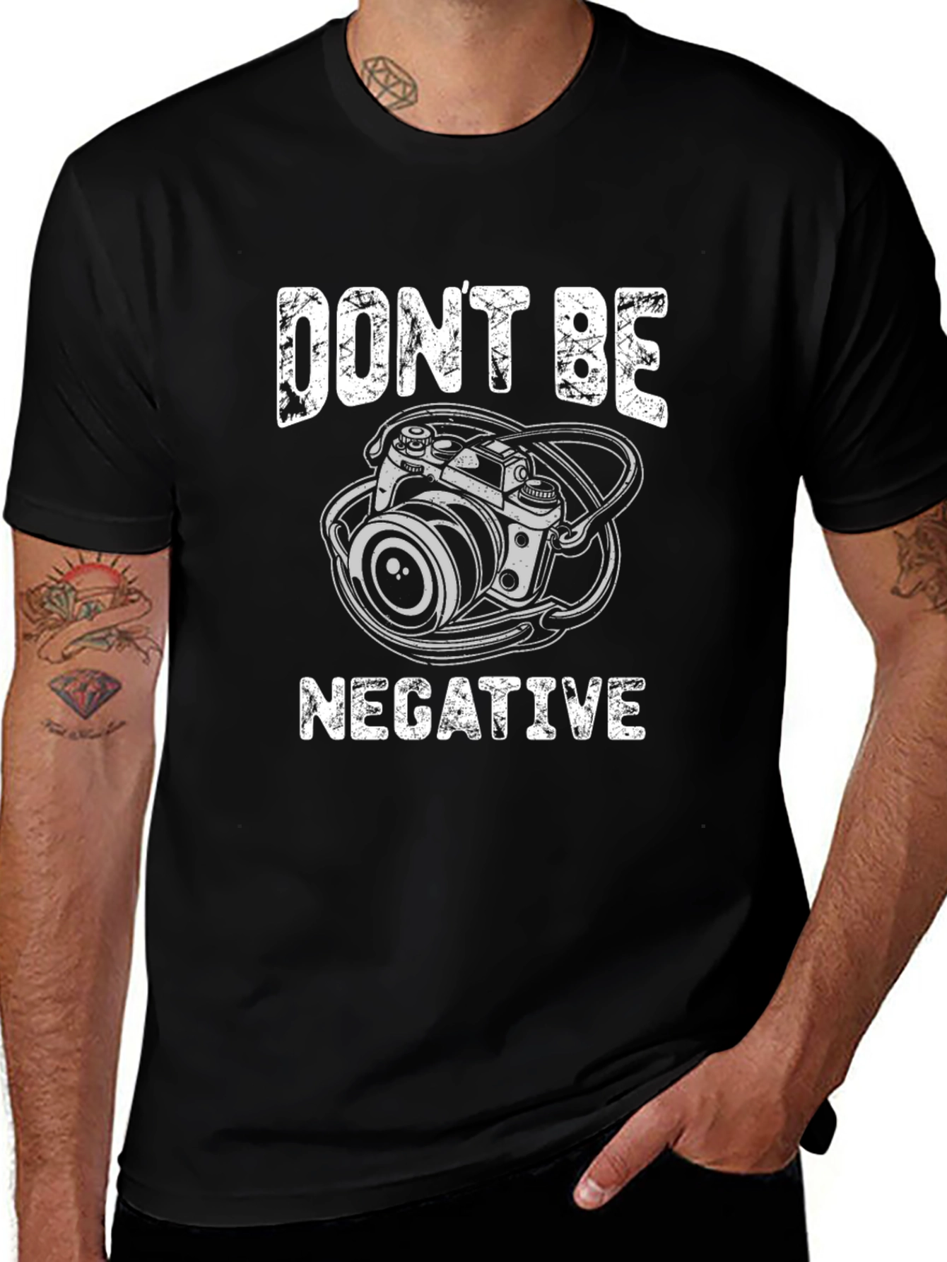Variant 25 of Don't Be Negative Camera Graphic T-Shirt
