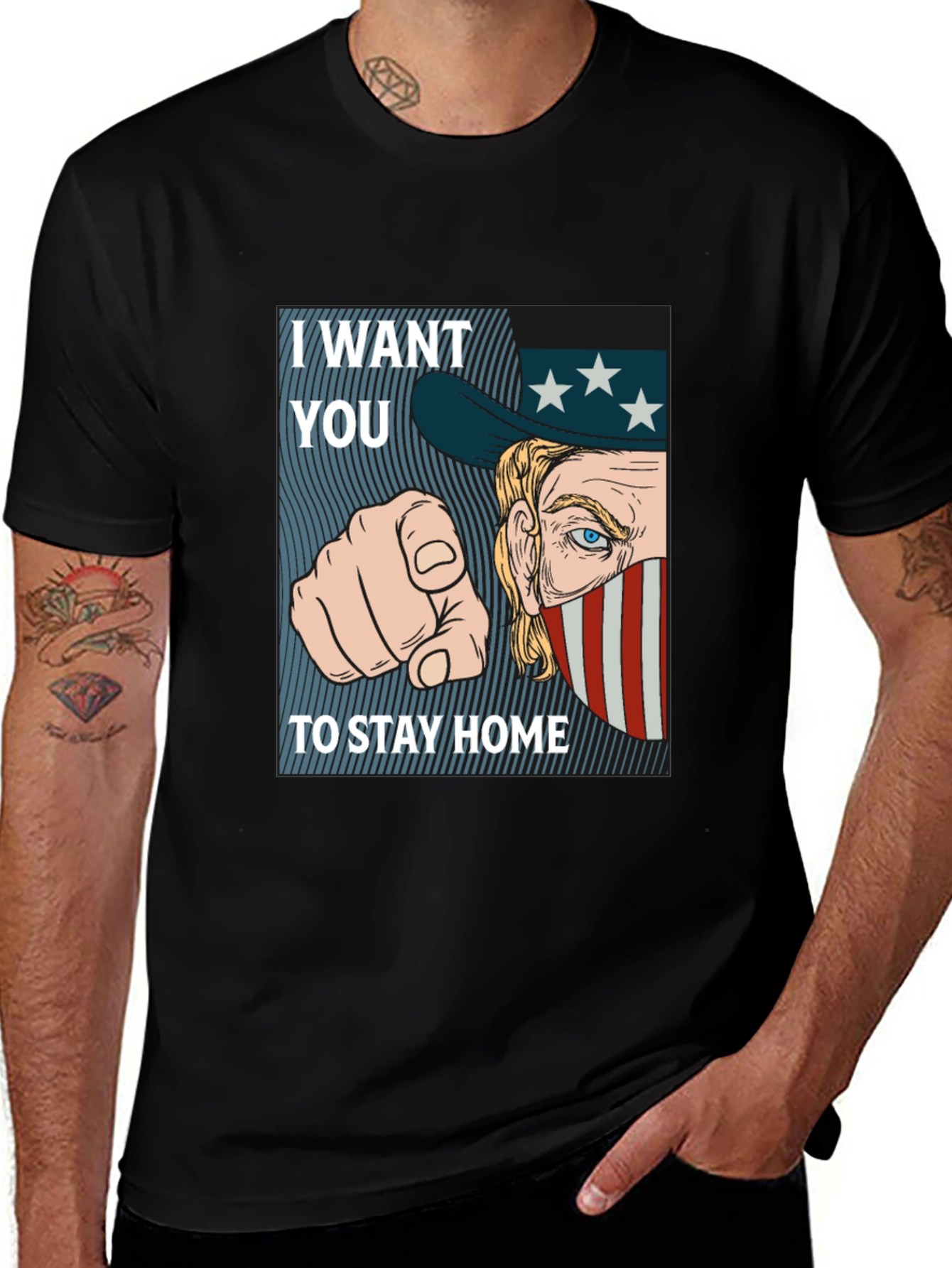 Variant 15 of I Want You To Stay Home Graphic Tee