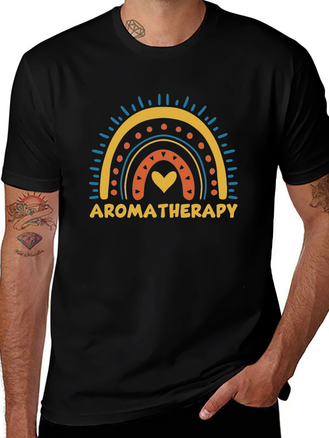 Variant 16 of Aromatherapy Rainbow Graphic Tee - Black