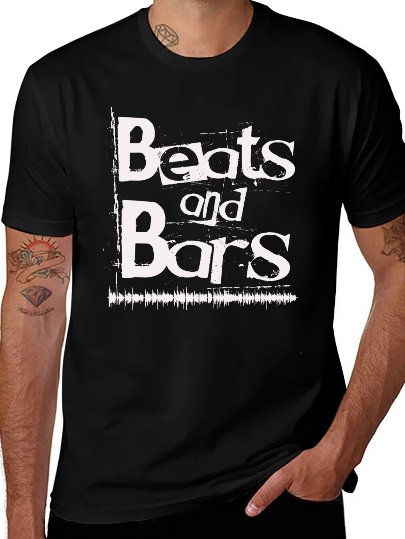 Variant 14 of Beats and Bars Graphic Tee - Black