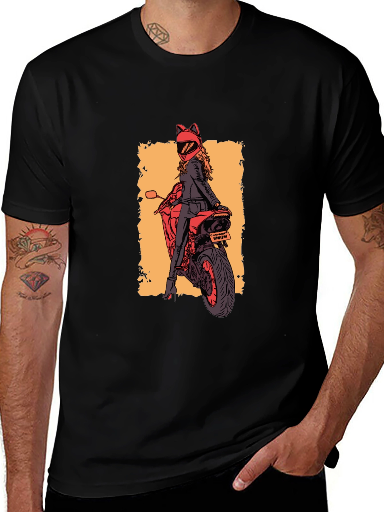 Variant 13 of Biker Girl T-Shirt - Motorcycle Graphic Tee