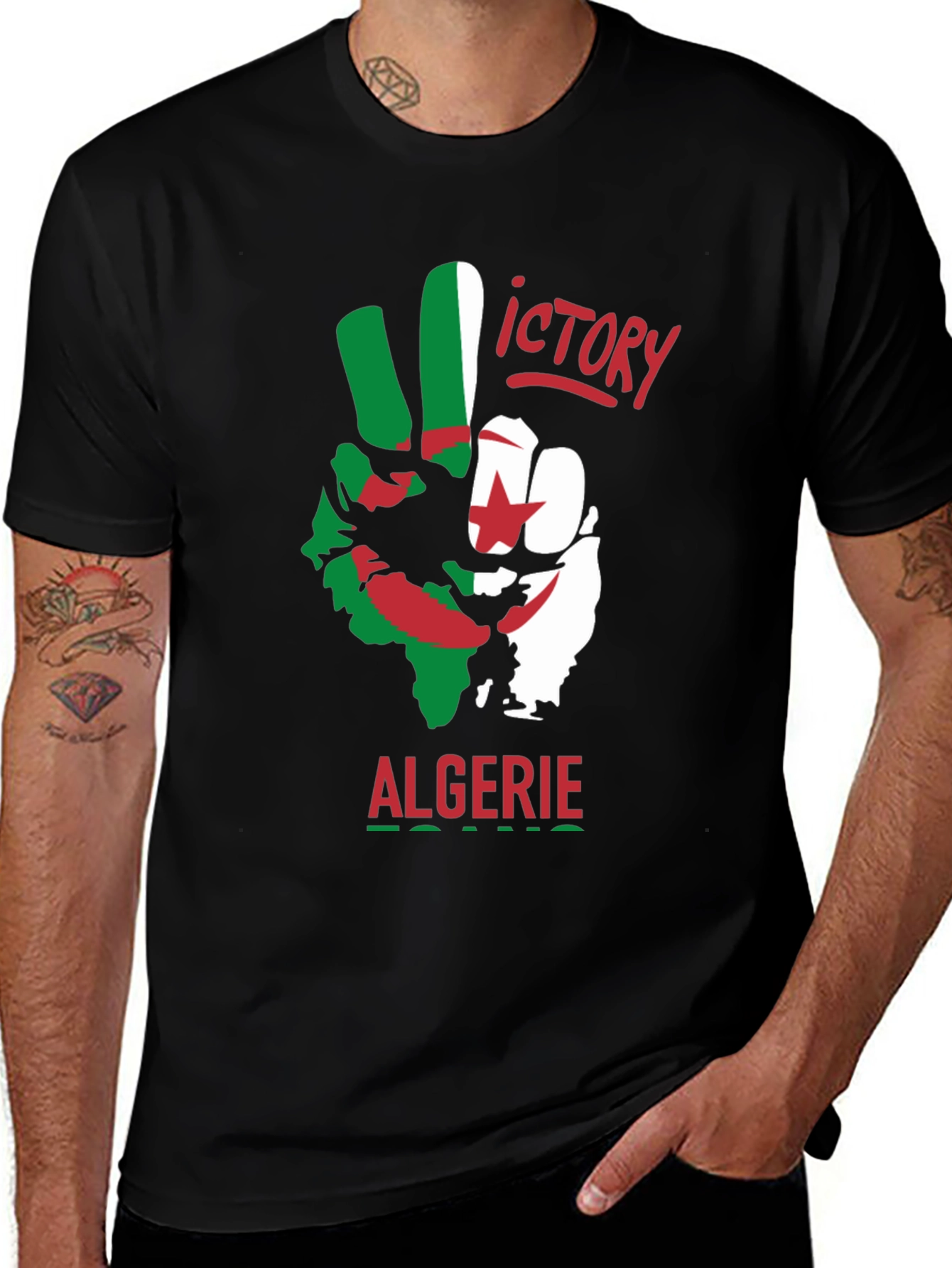 Algeria Victory T-Shirt - Black Cotton Tee