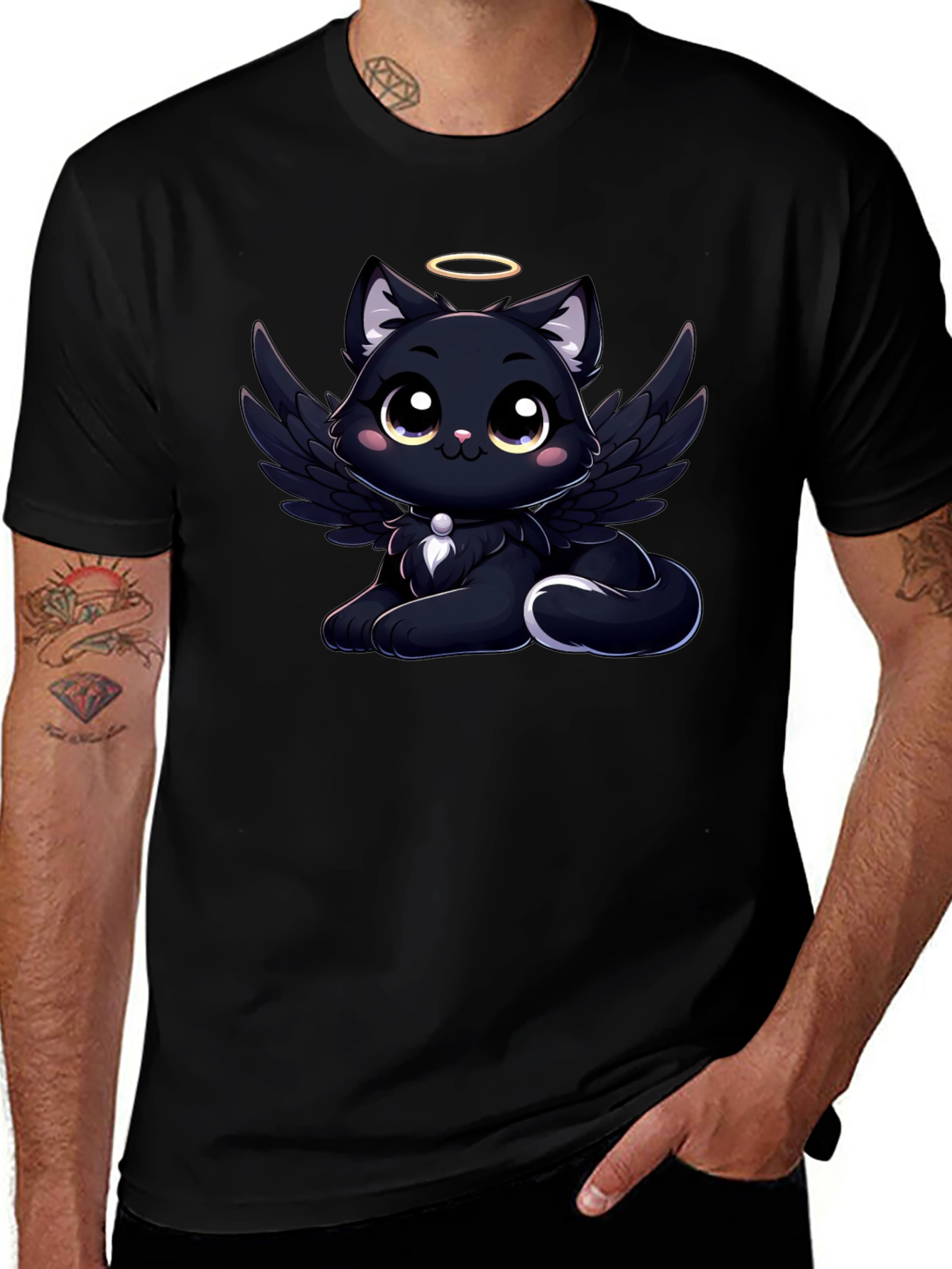 Variant 15 of Angel Cat Graphic T-Shirt - Soft Cotton Tee