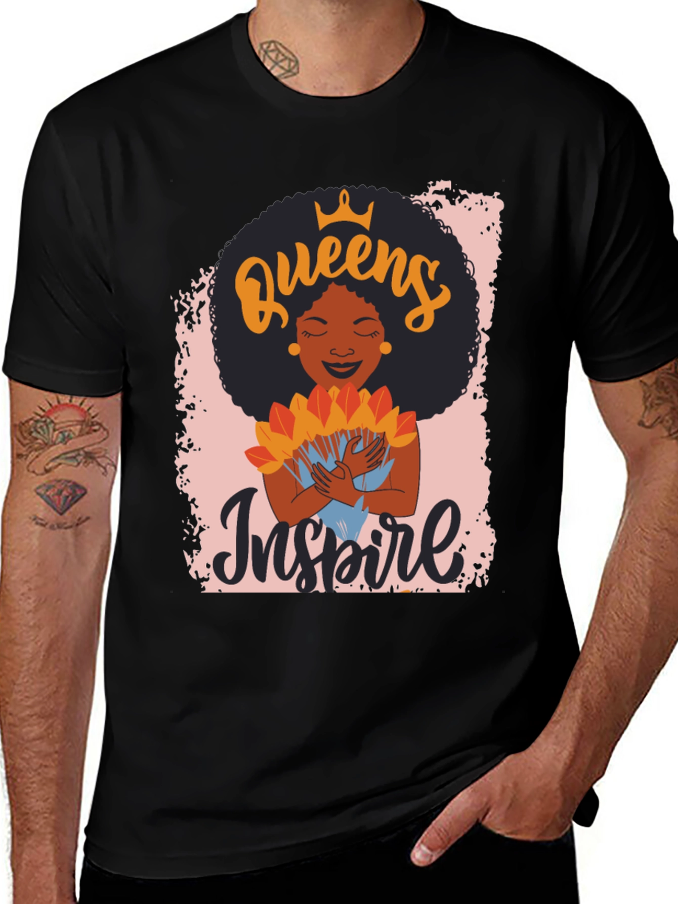 Variant 3 of Queens Inspire Black T-Shirt