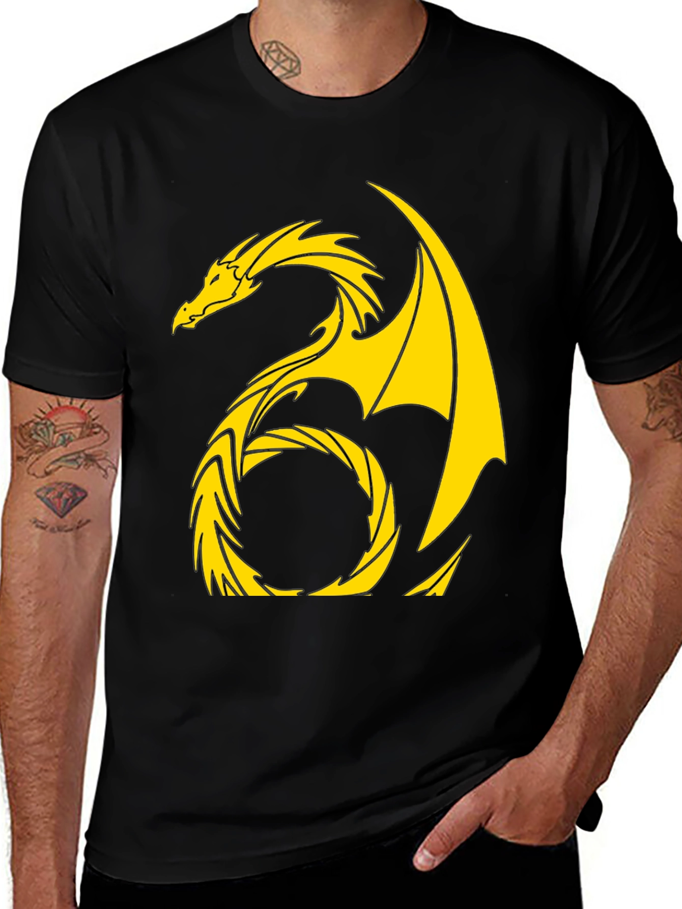 Variant 18 of Dragon Graphic Black T-Shirt