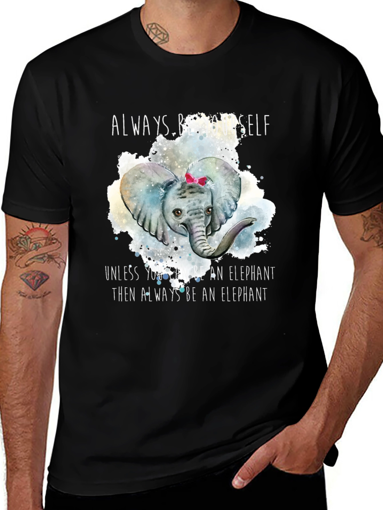 Variant 8 of Elephant Watercolor T-Shirt - Always Be Yourself