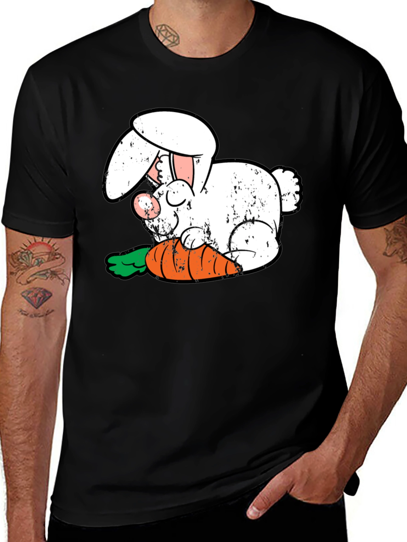 Variant 23 of Bunny Eating Carrot Graphic Tee