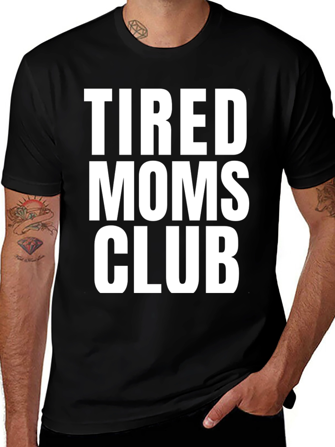 Variant 9 of Tired Moms Club Tee - Comfortable Cotton Crew Neck T-Shirt