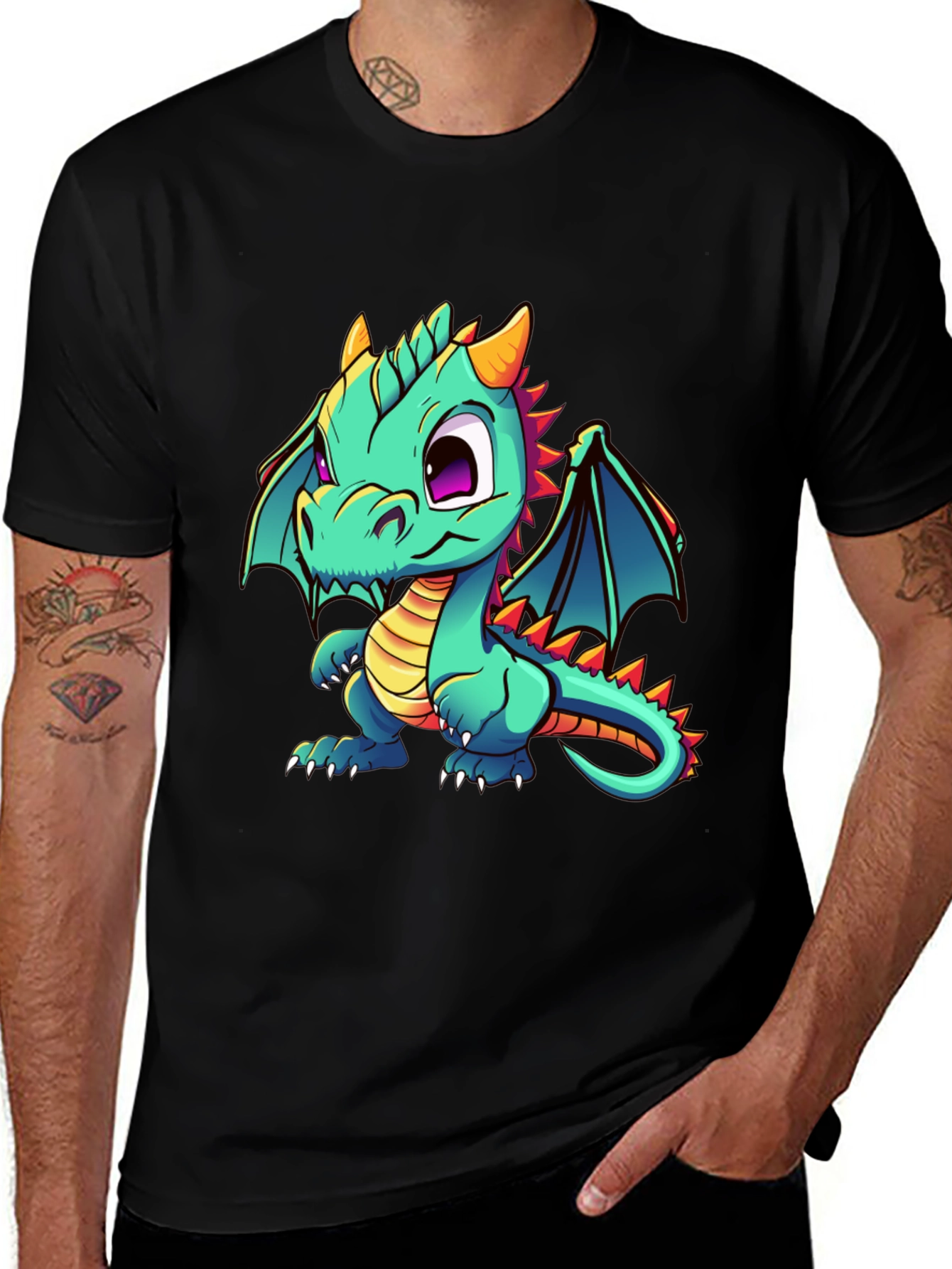 Variant 12 of Dragon Graphic Black T-Shirt