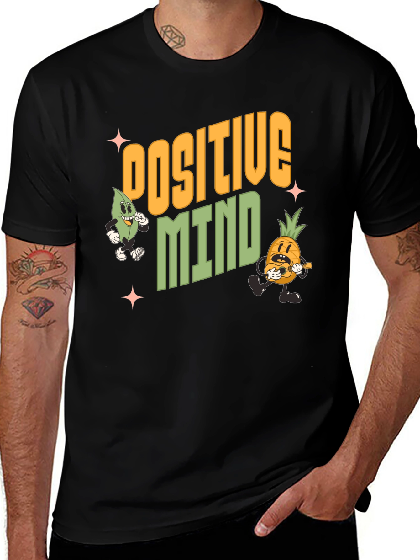 Positive Mind Black Graphic Tee