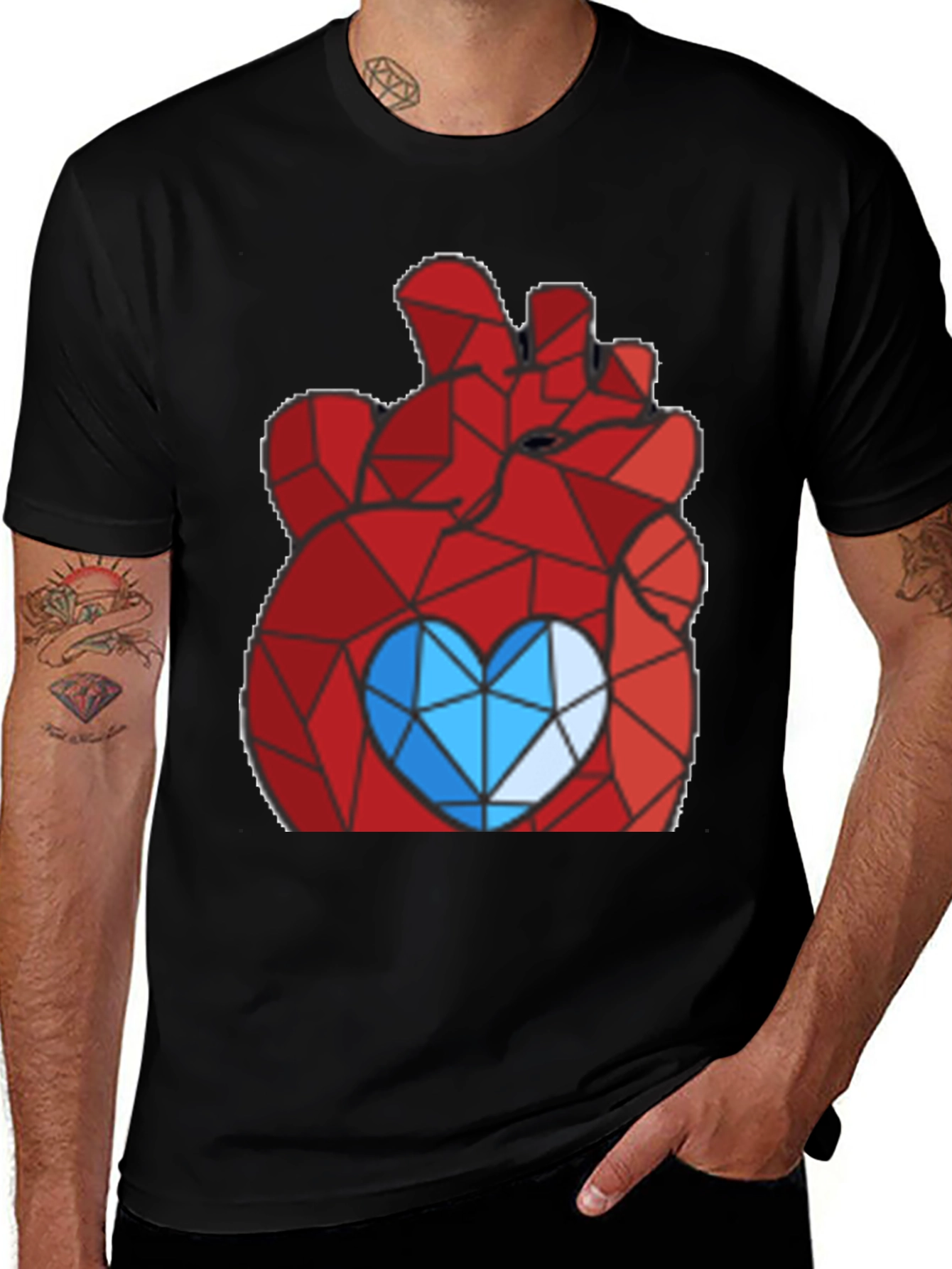 Variant 21 of Geometric Heart T-Shirt - Artistic Design