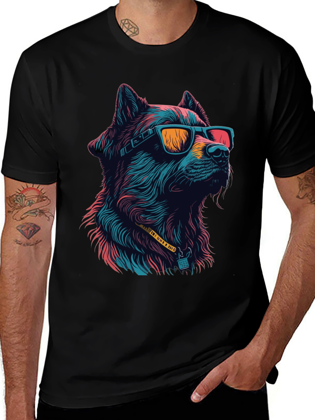 Variant 17 of Cool Dog Graphic T-Shirt - Unique Colorful Design