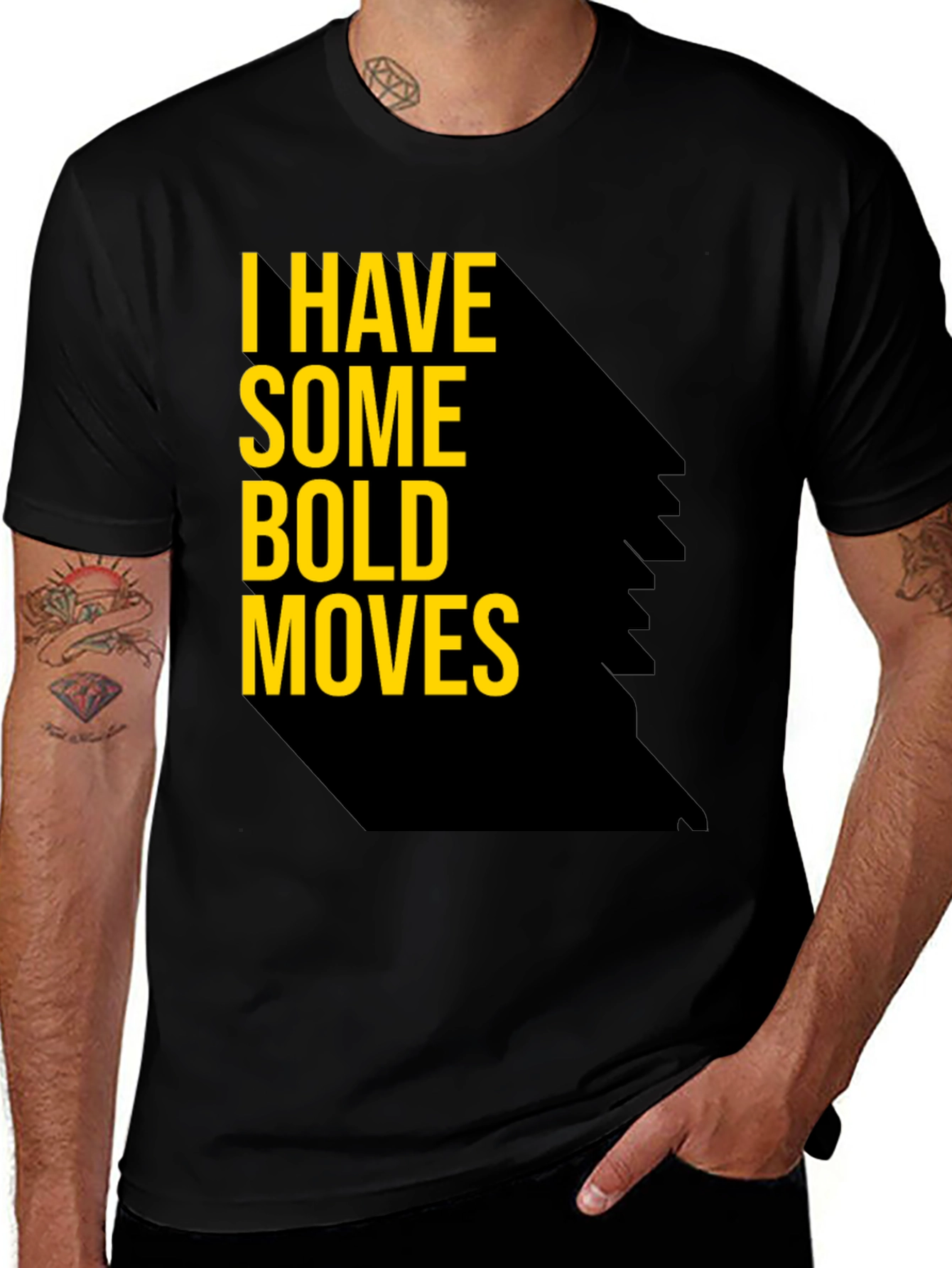Variant 23 of Bold Moves Graphic Tee - Mens Black T-Shirt