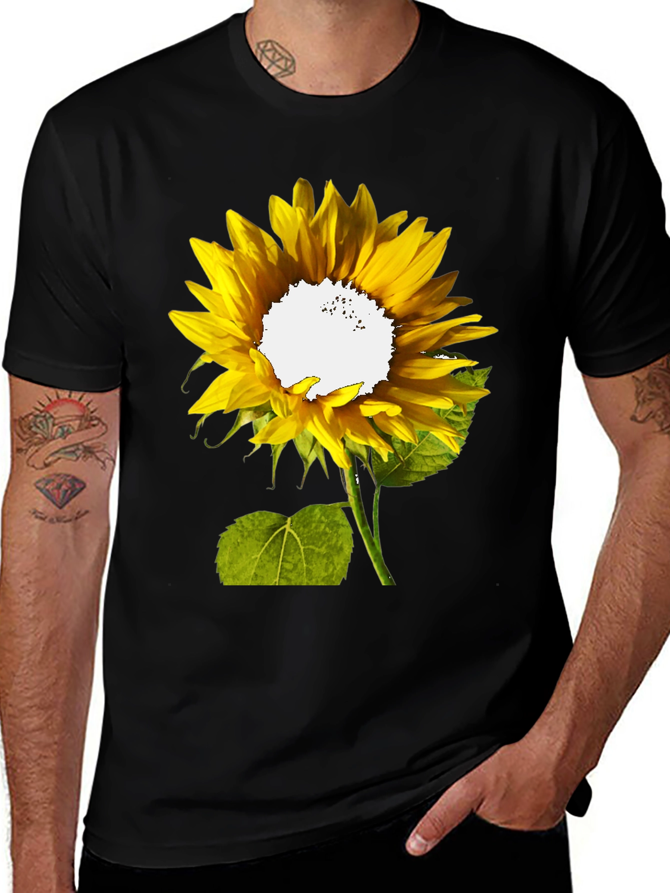 Variant 9 of Sunflower Graphic Print T-Shirt - Casual Black Tee