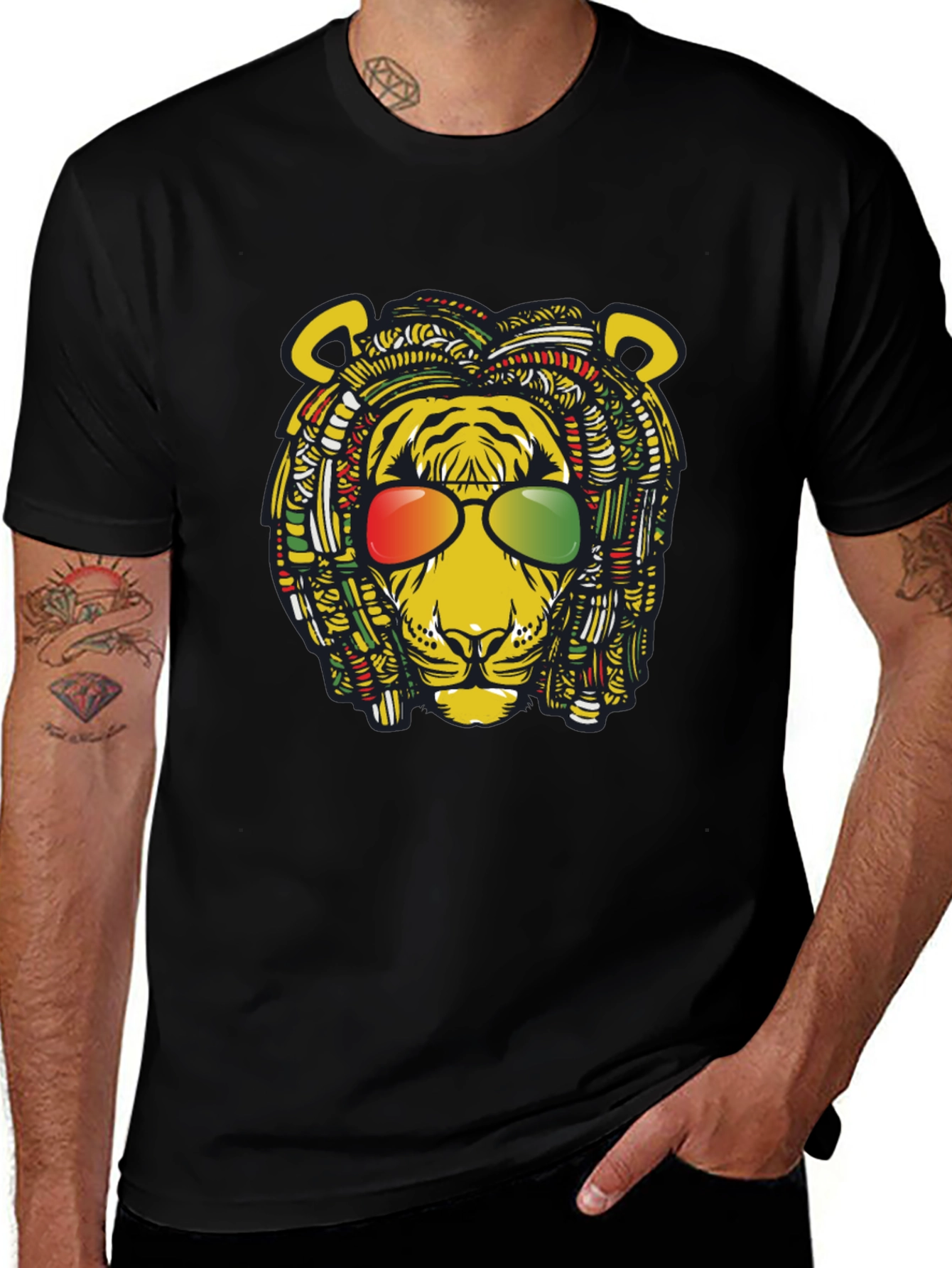 Rasta Lion Graphic T-Shirt - Reggae Vibes