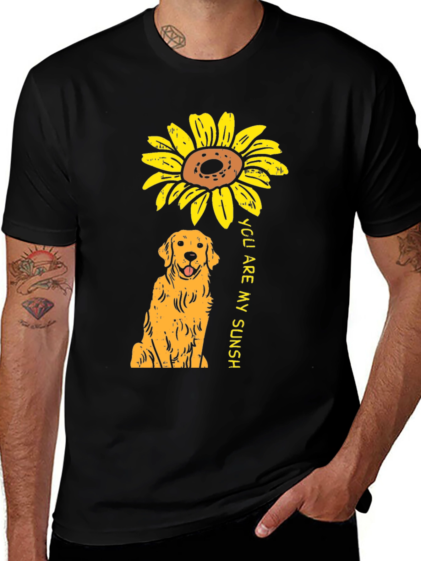 Variant 21 of Golden Retriever Sunflower 'You Are My Sunshine' T-Shirt