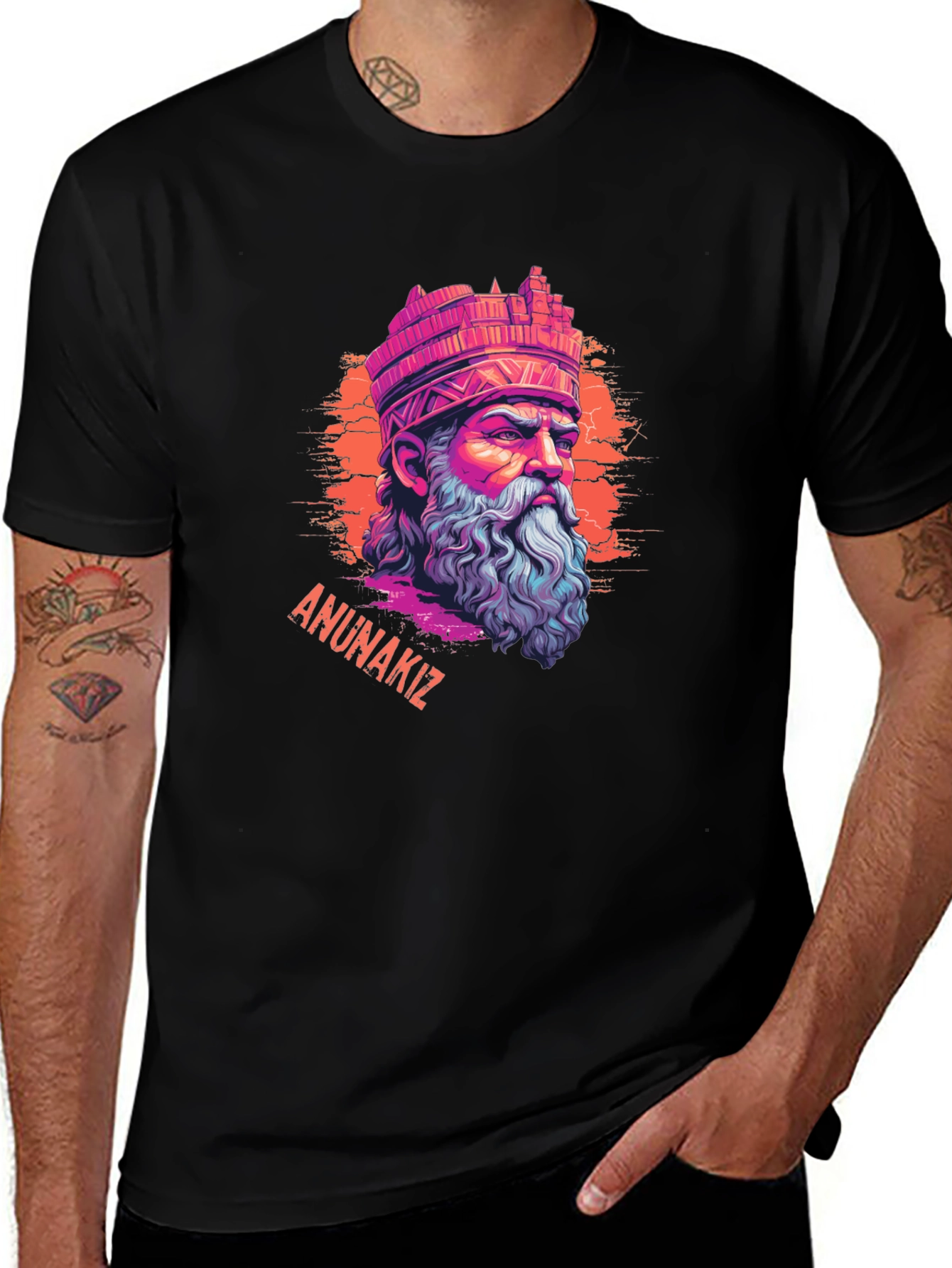 Variant 15 of Anunnakiz Graphic Tee - Sumerian God Design T-Shirt