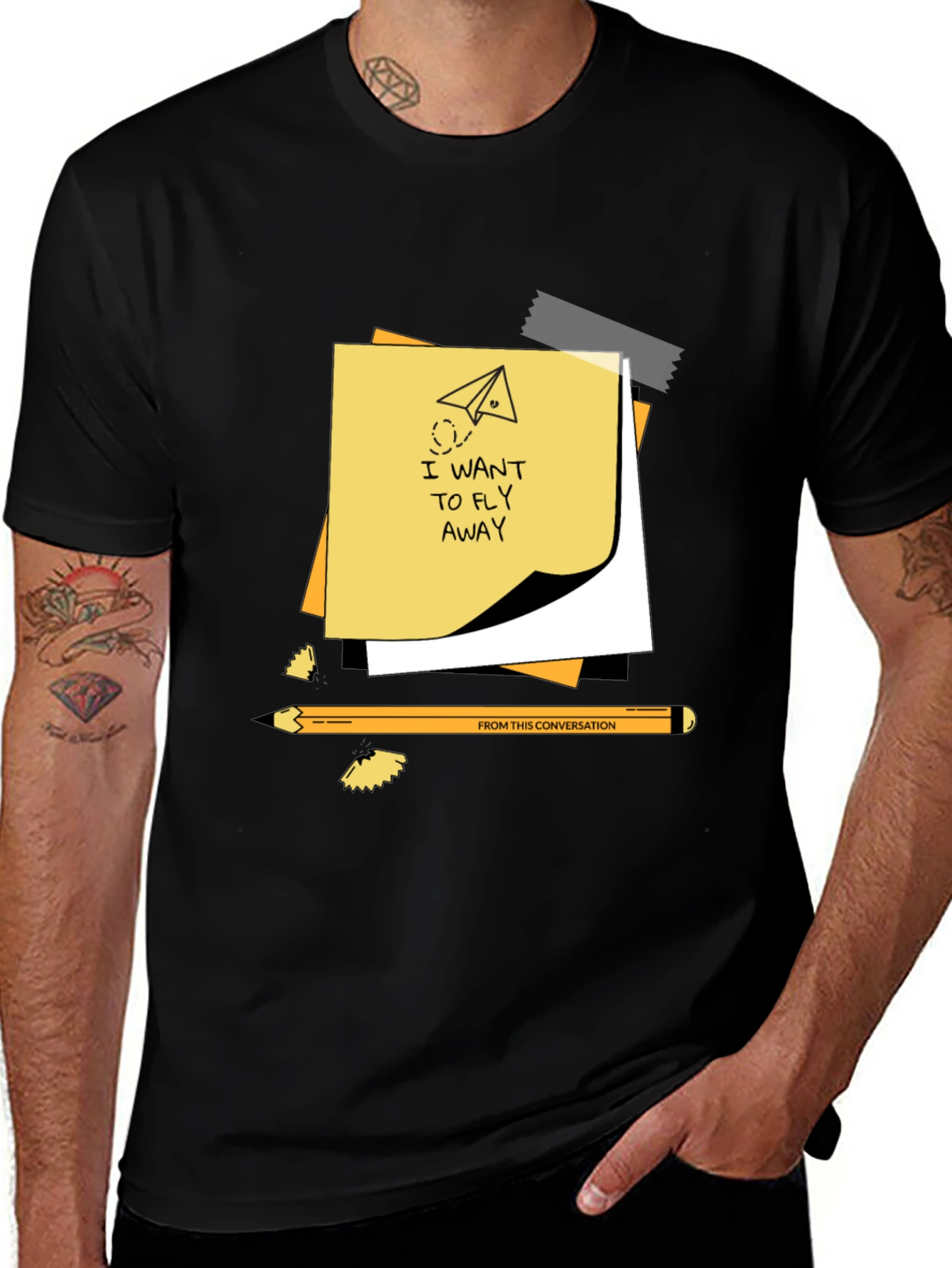 Variant 11 of Fly Away T-Shirt - I Want to Fly Away Graphic Tee