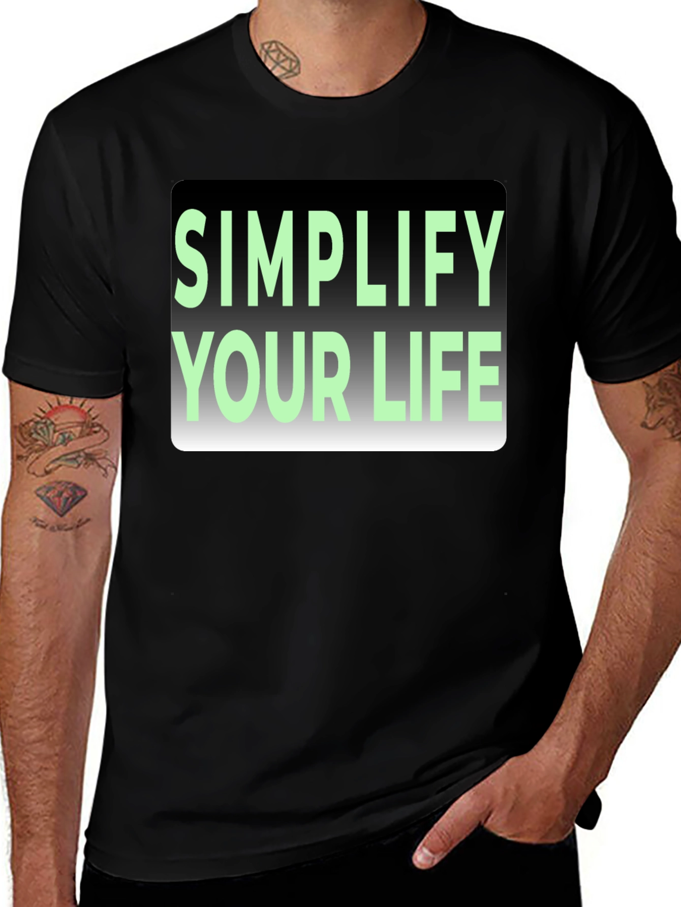Variant 9 of Simplify Your Life T-Shirt - Black Graphic Tee