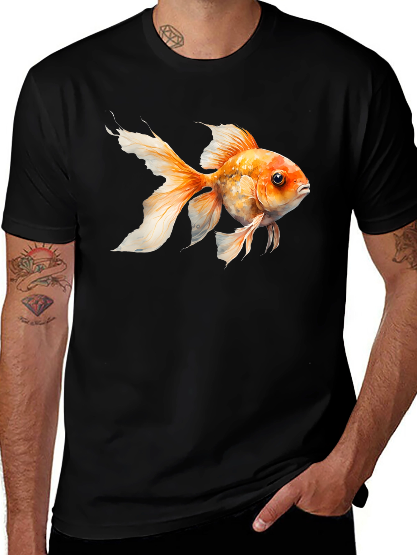 Goldfish Graphic Black Tee