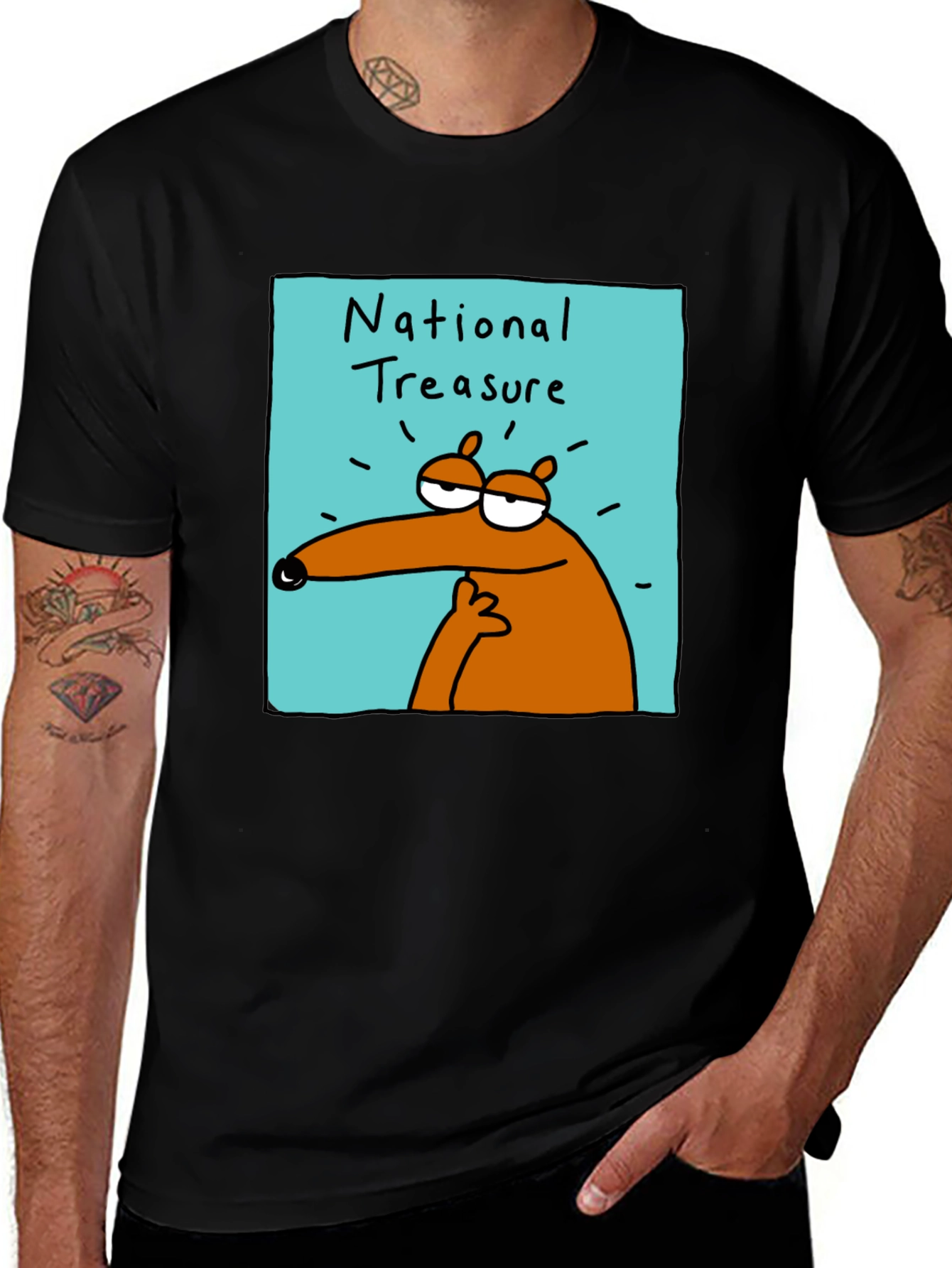 Variant 5 of National Treasure Cartoon T-Shirt - Black