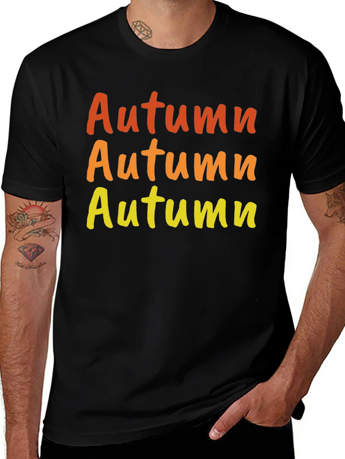 Variant 16 of Autumn Graphic Tee - Men's Black T-Shirt