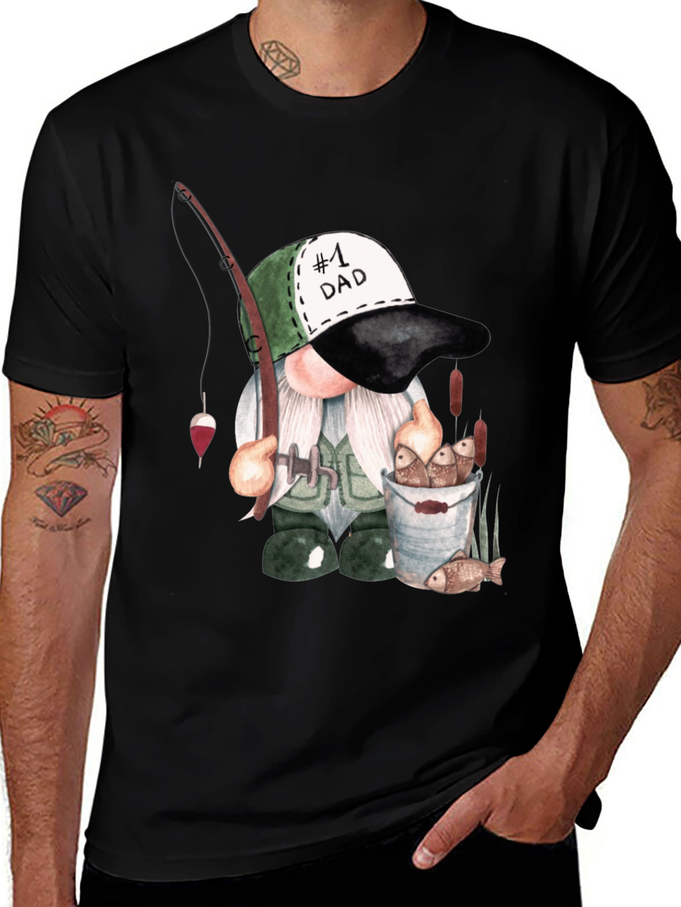 Variant 3 of Fishing Gnome Dad T-Shirt