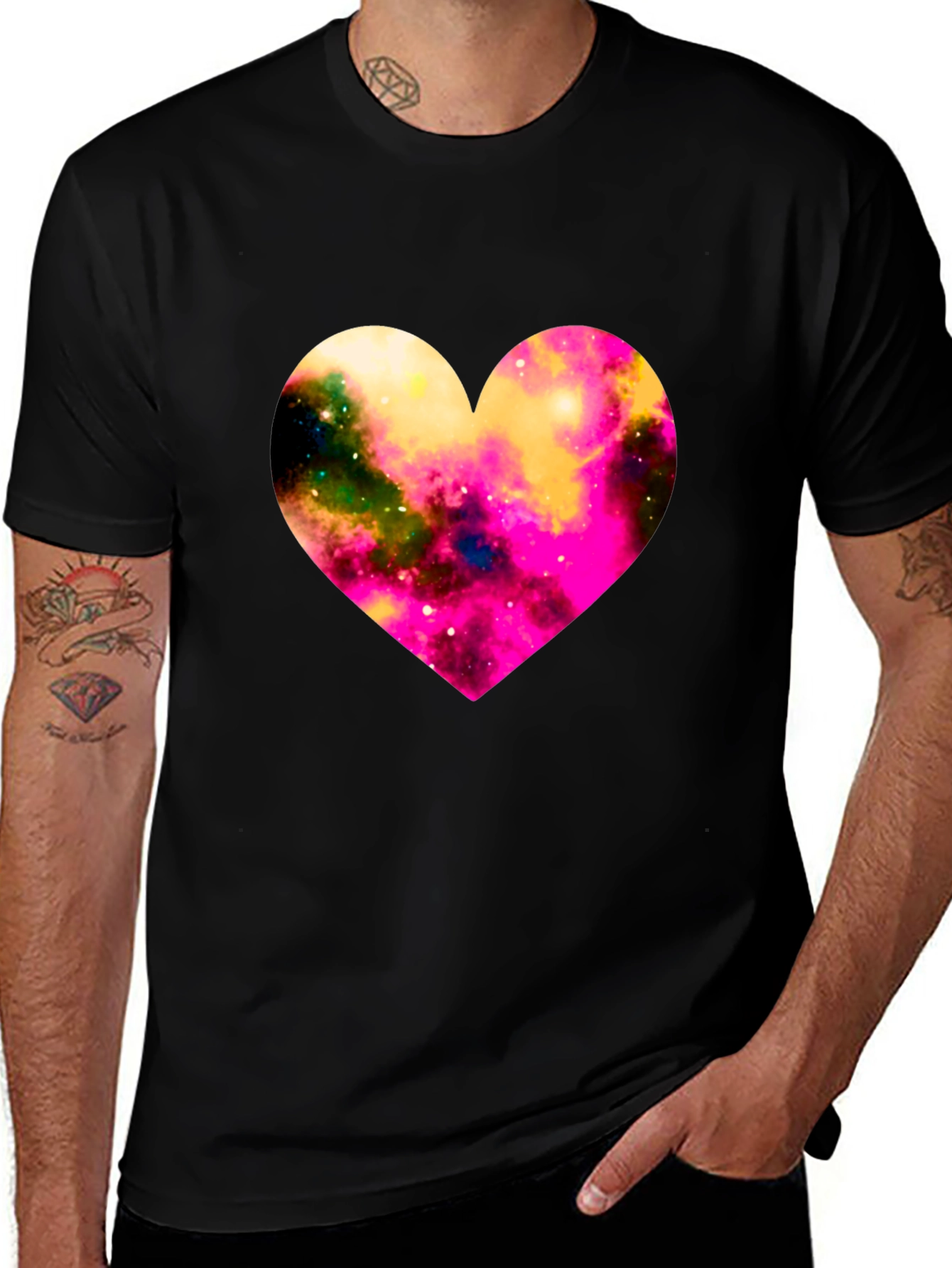 Variant 20 of Galaxy Heart Black T-Shirt