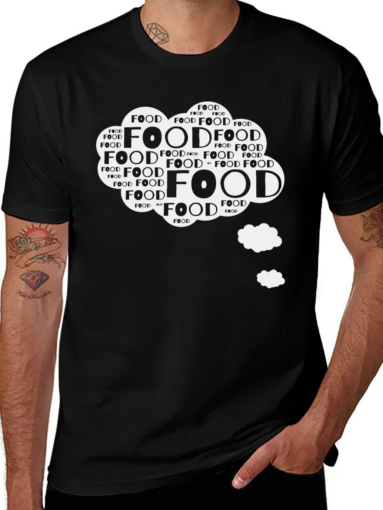 Variant 23 of Foodie Graphic Tee - Black Cotton Comfort