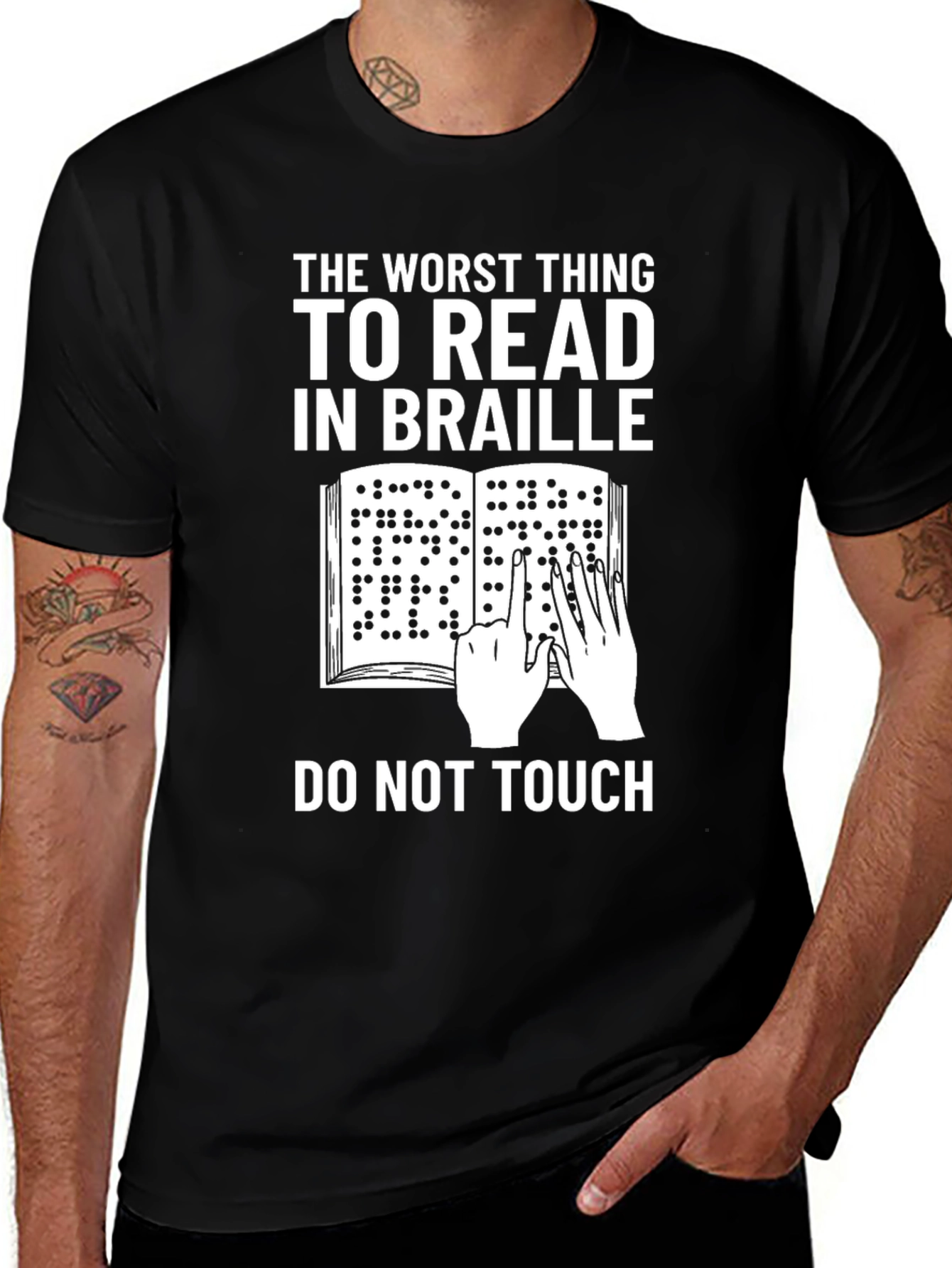 Variant 29 of Humorous Braille Reader T-Shirt - Do Not Touch