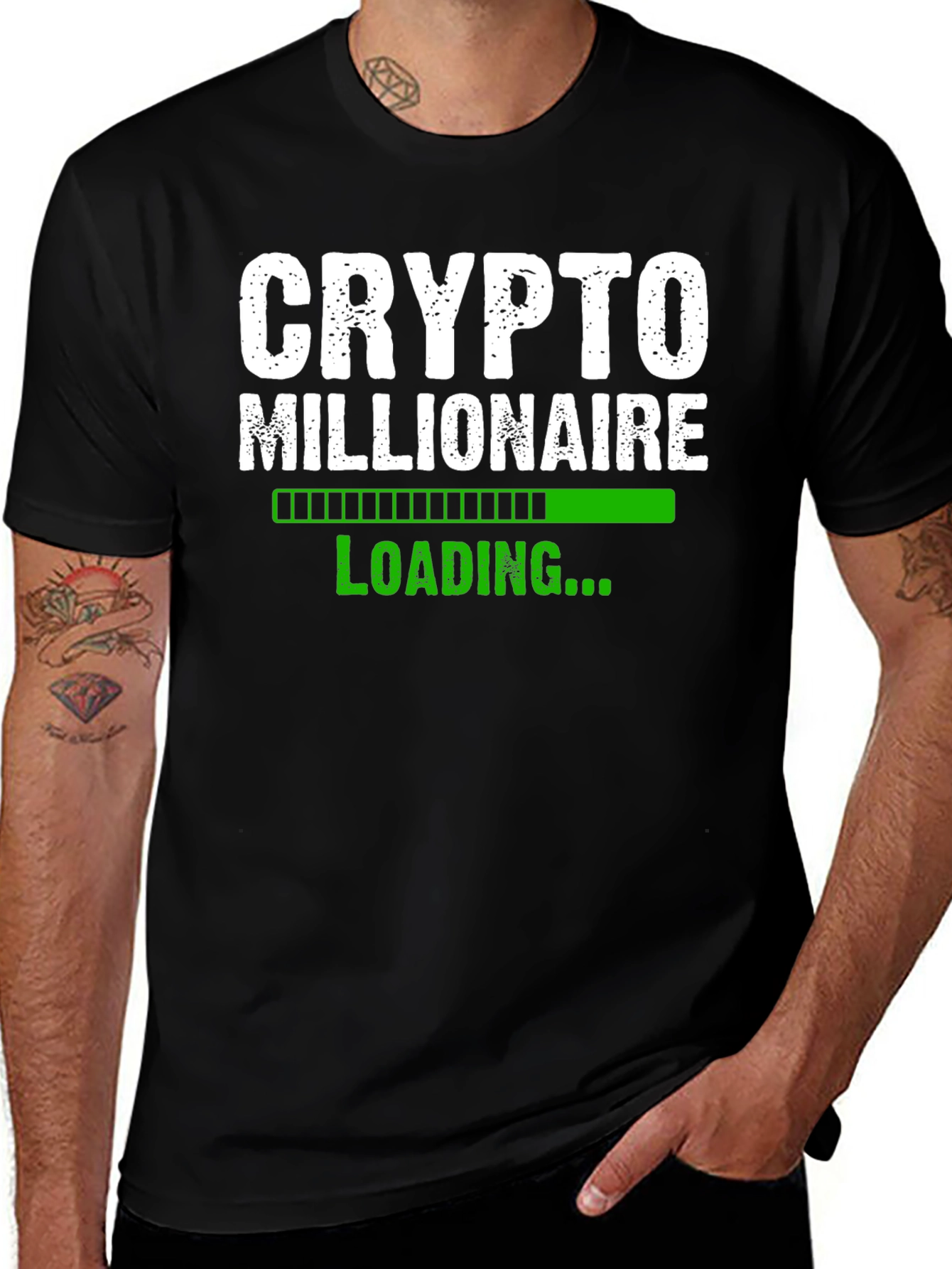 Variant 11 of Crypto Millionaire Loading T-Shirt - Black