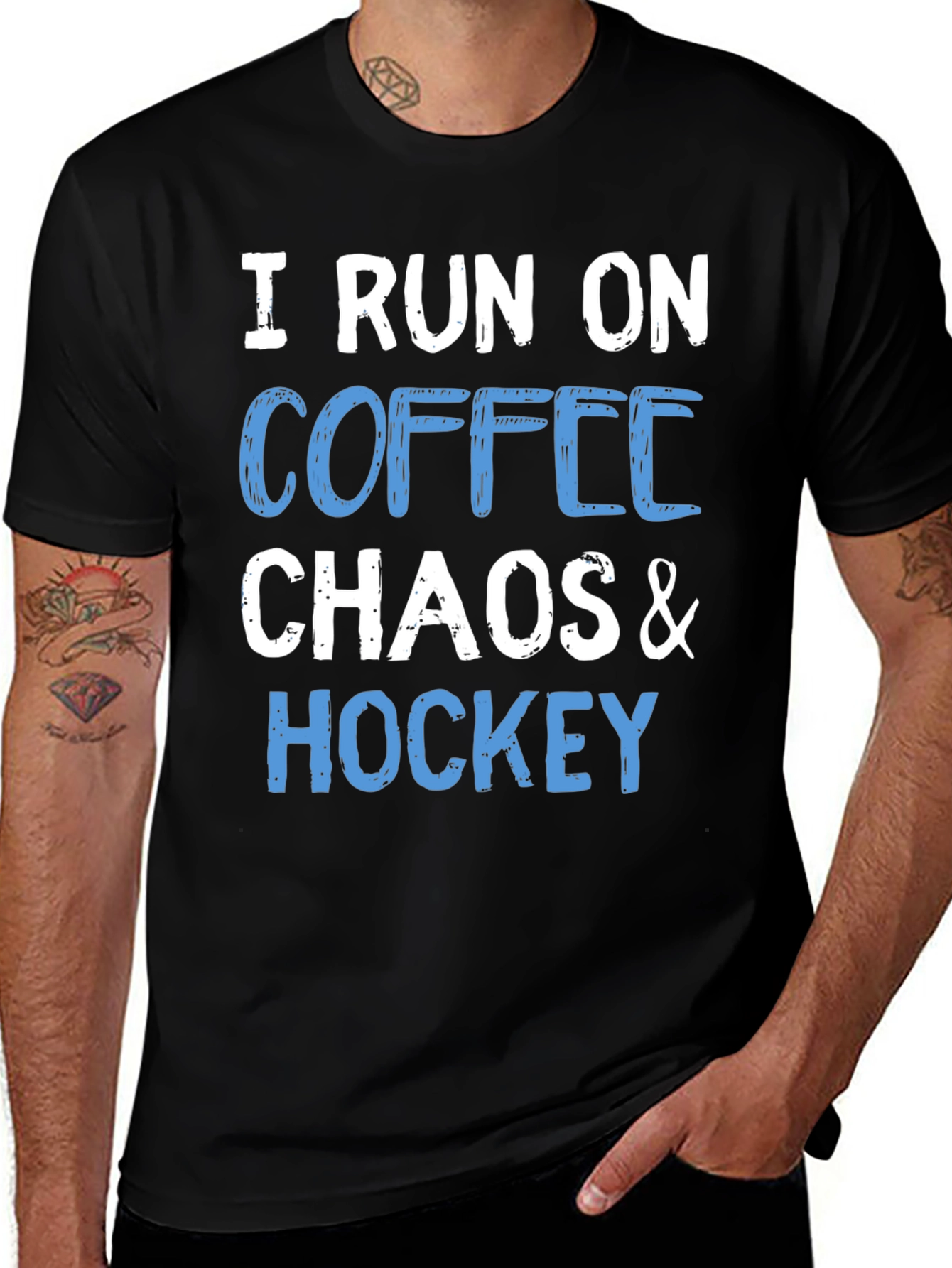 Variant 30 of I Run on Coffee Chaos & Hockey T-Shirt