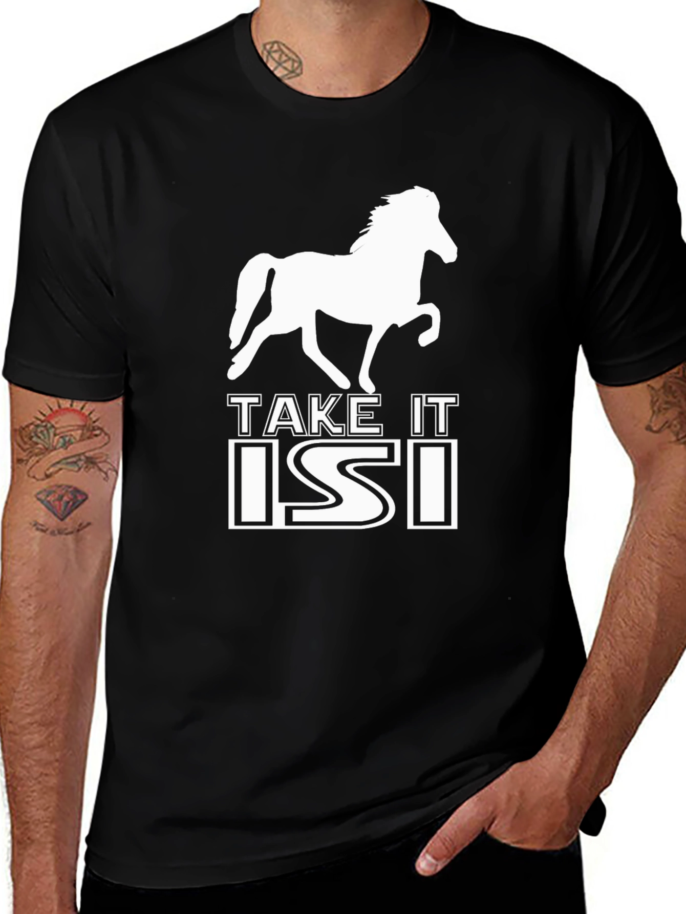 Variant 29 of Take It Isi T-Shirt Horse Black Tee