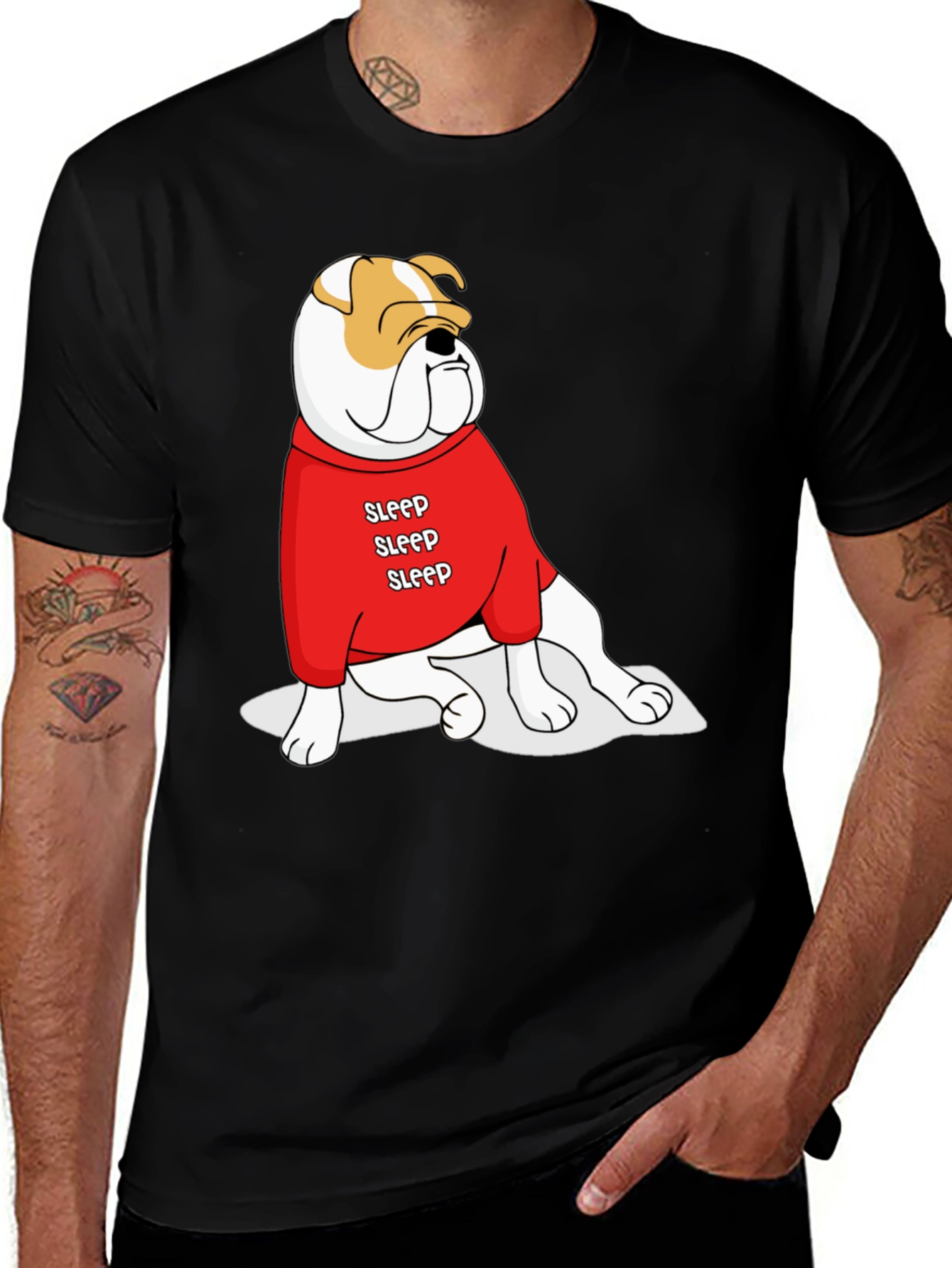 Variant 3 of Bulldog Sleep T-Shirt - Cute Cartoon Dog Tee