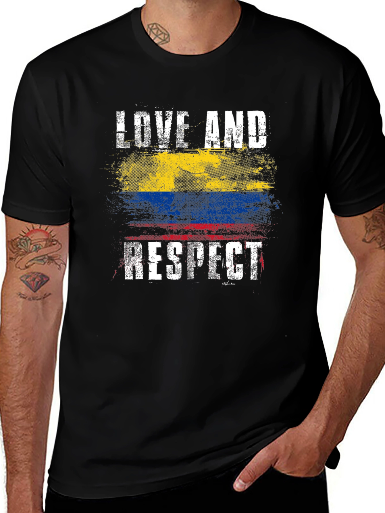 Variant 11 of Love and Respect Colombia Flag T-Shirt