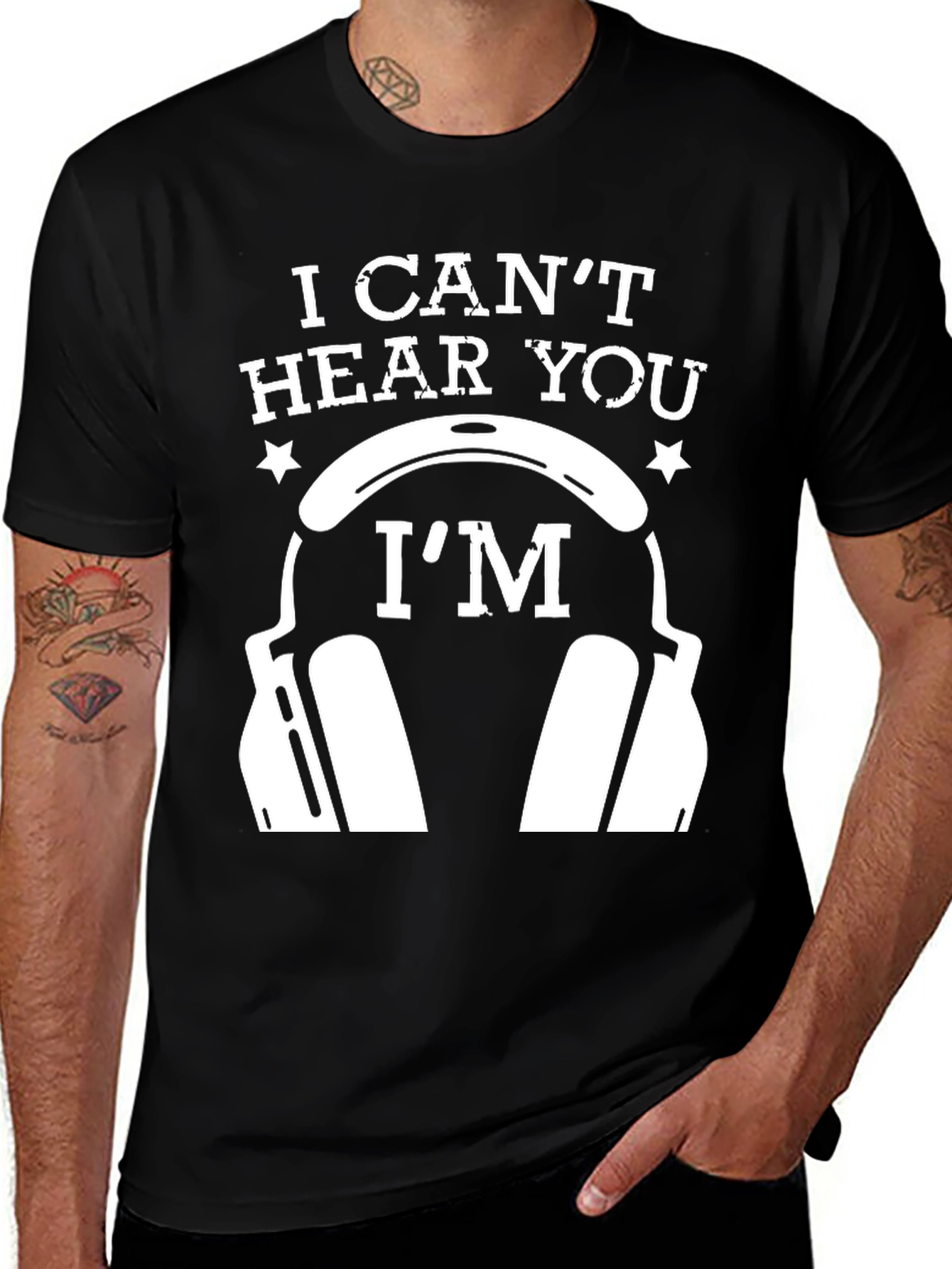 Variant 26 of I Can't Hear You Headphones Graphic Tee