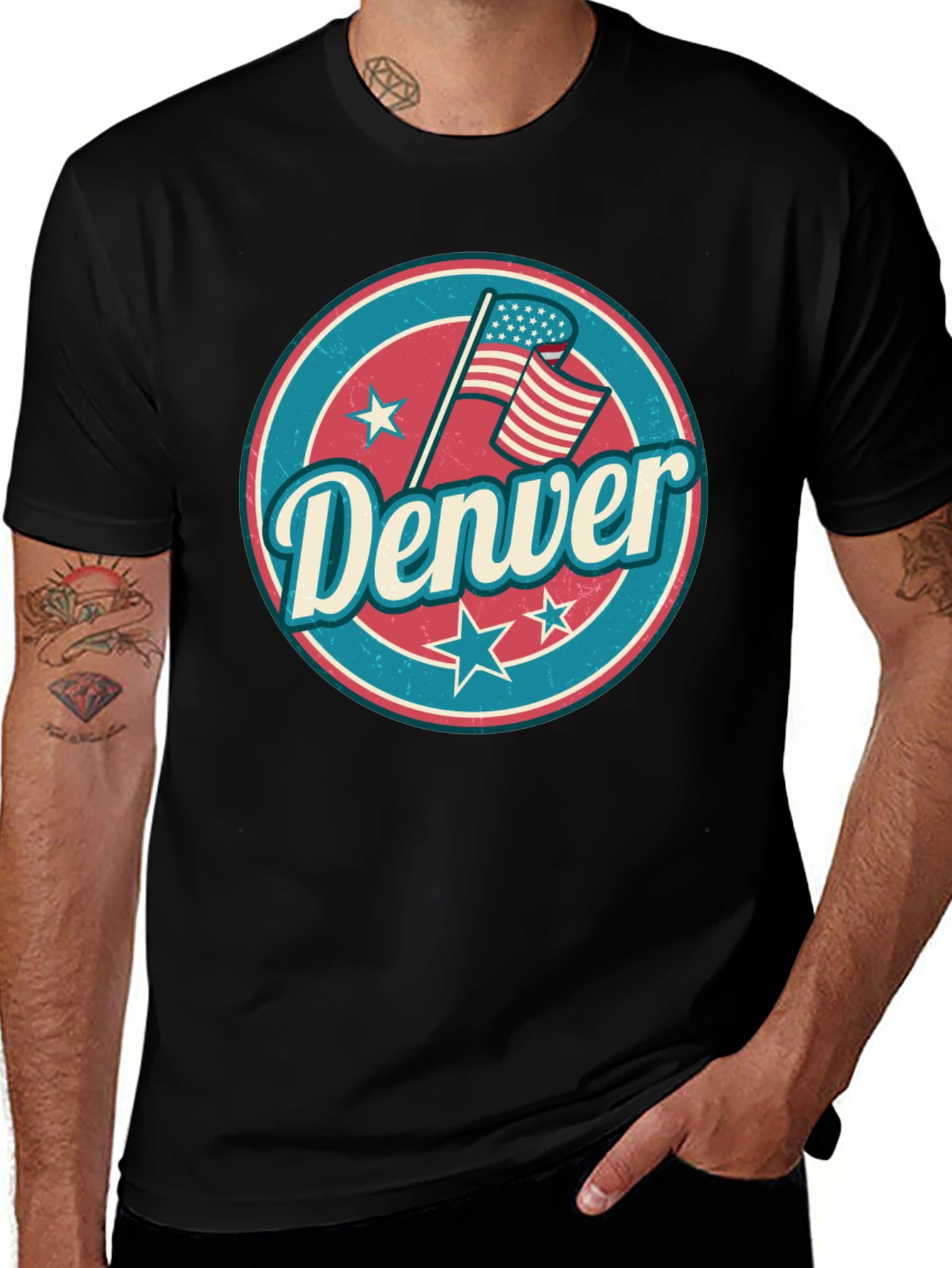 Denver Retro Graphic Tee - USA Flag