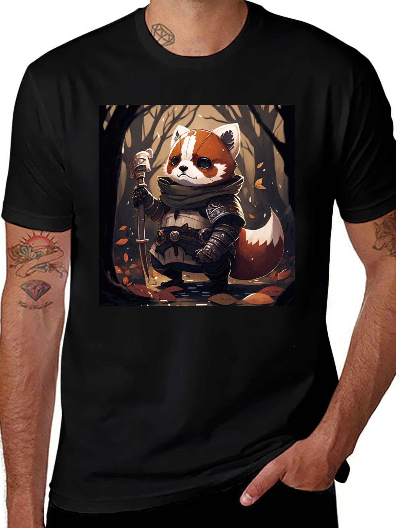 Variant 24 of Red Panda Warrior Graphic Tee