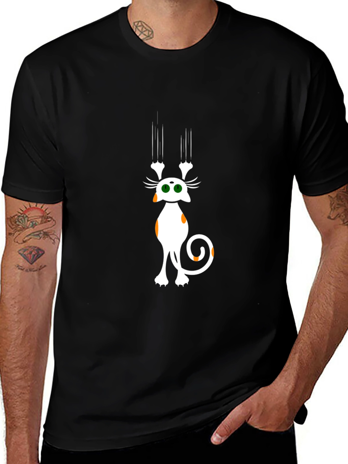 Variant 13 of Cat Scratch T-Shirt - Funny Graphic Tee