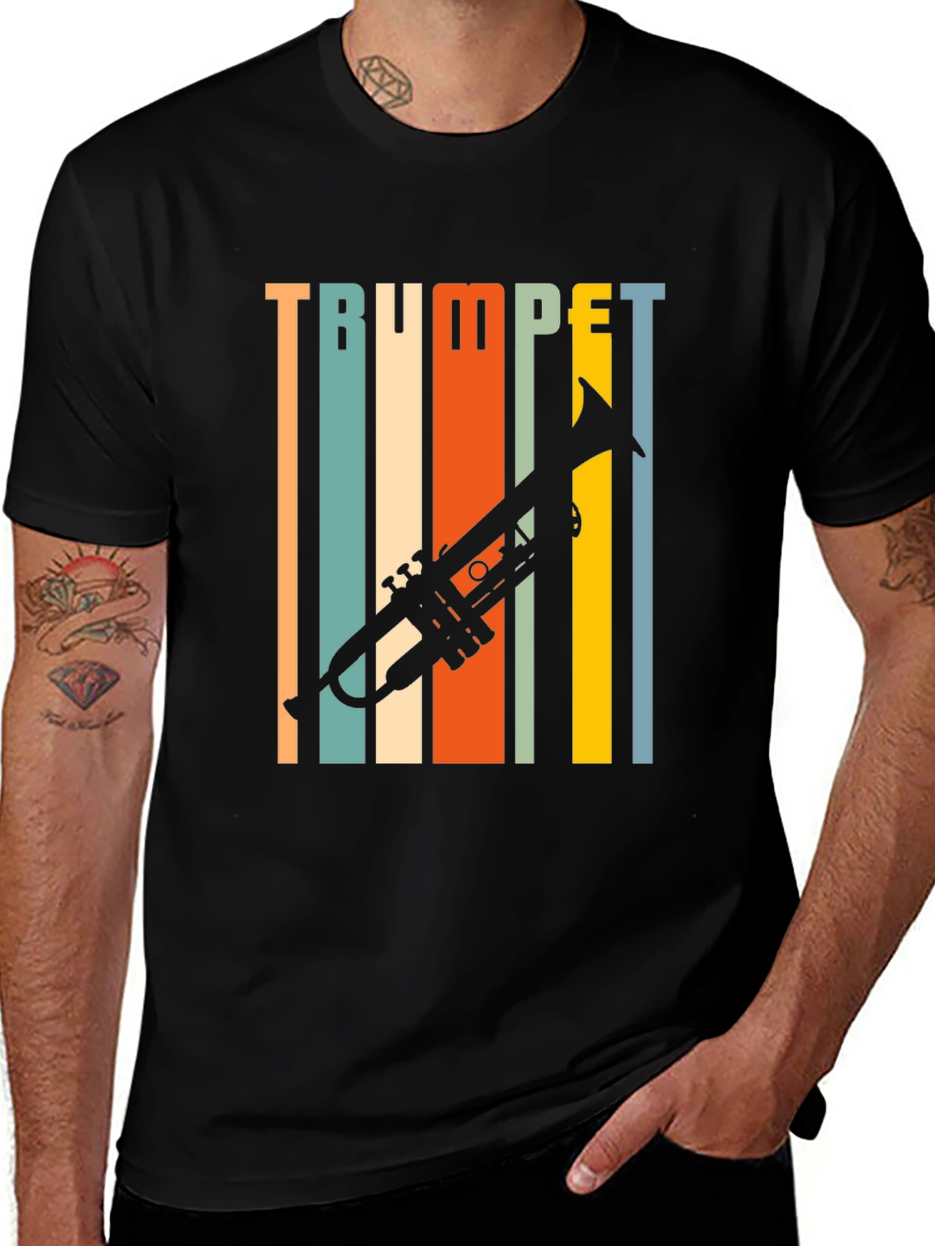 Variant 16 of Retro Trumpet Music T-Shirt - Vintage Style Tee