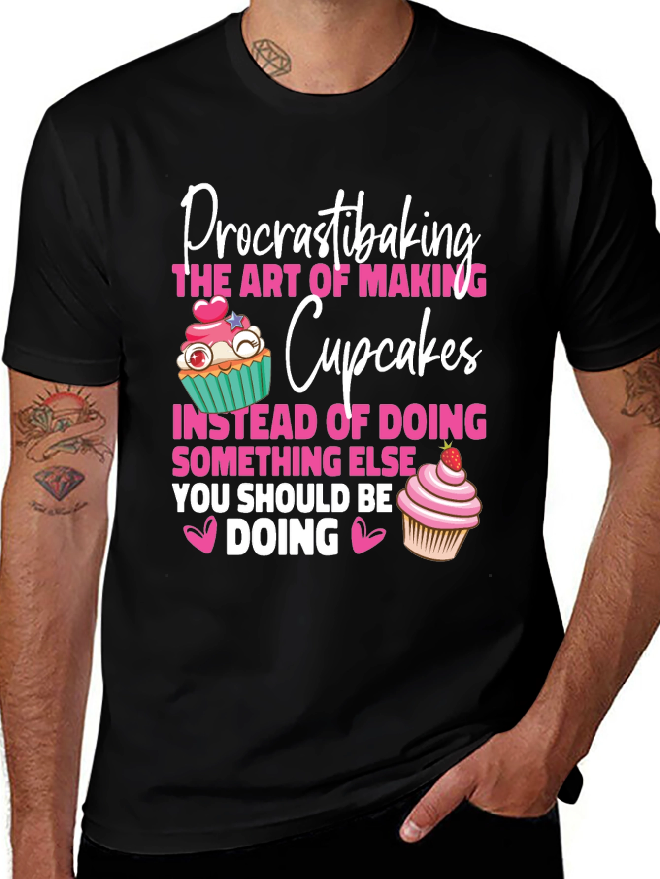 Variant 15 of Procrastibaking Cupcakes Graphic T-Shirt