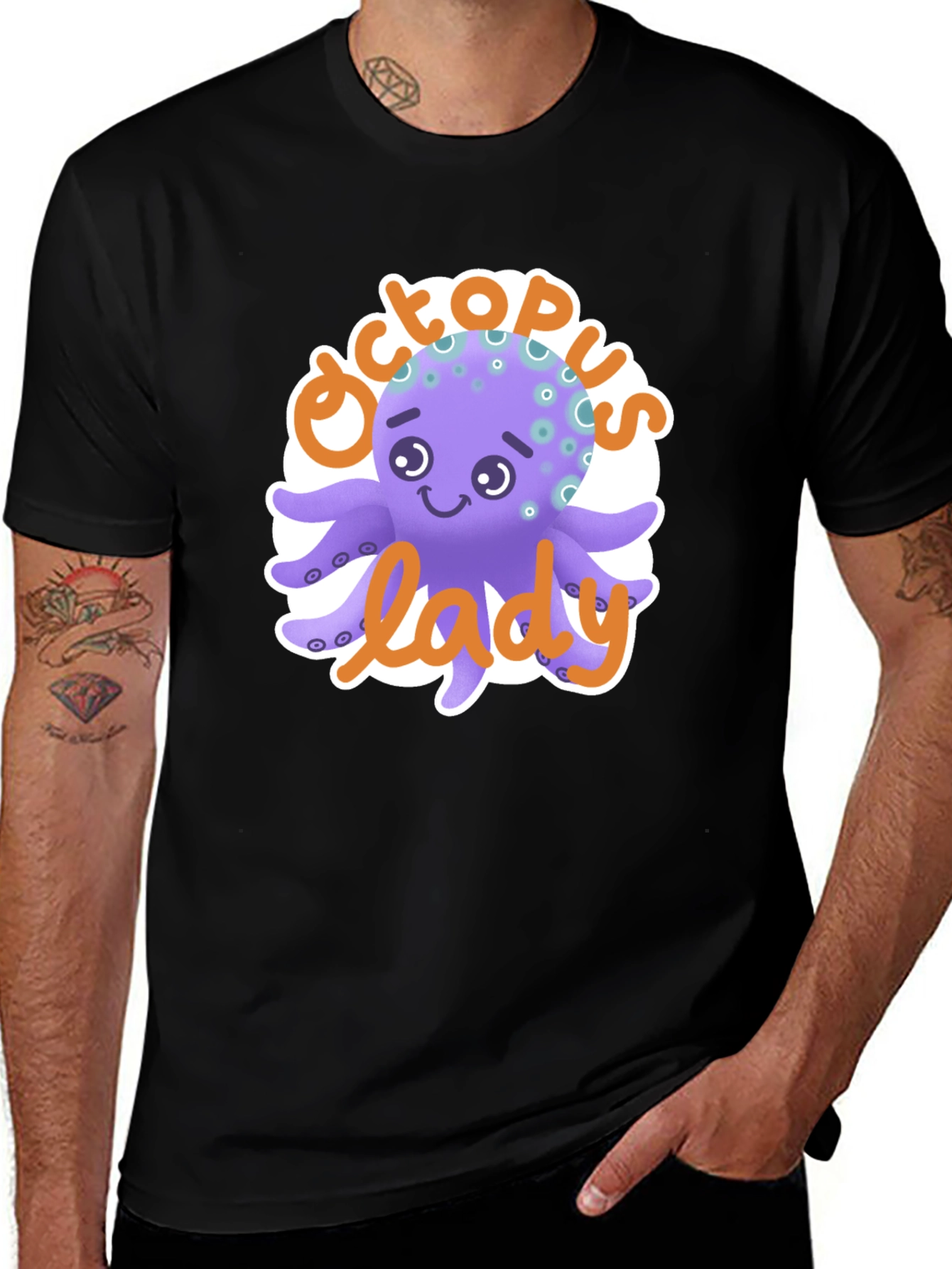 Variant 11 of Octopus Lady T-Shirt - Cute Cartoon Graphic Tee